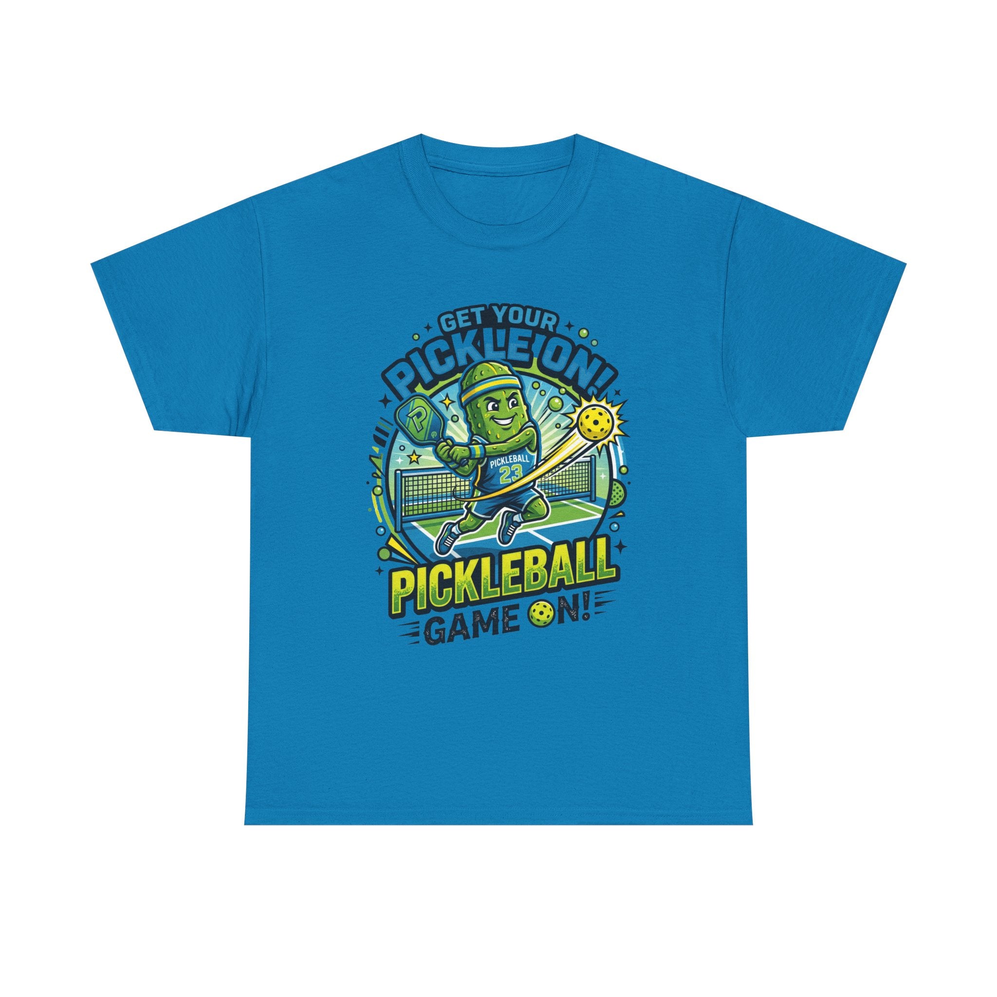 Pickleball Tee - "Get Your Pickle On!" Fun Pickle Character Game On Shirt