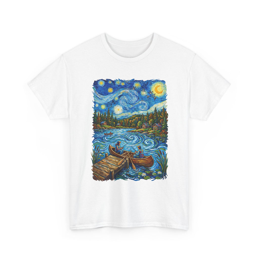 Starry Night Lake T-Shirt — Canoe Dock Scenic Tee