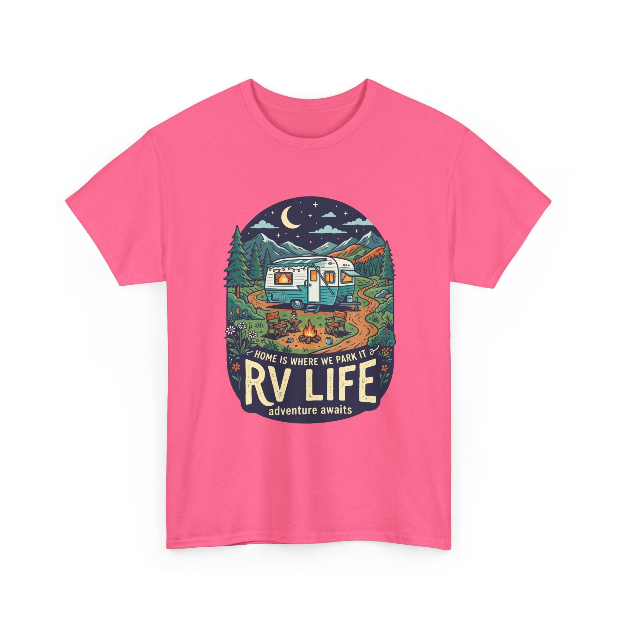 RV Life T-Shirt — Retro Camper Graphic Tee (“Home Is Where We Park It”)