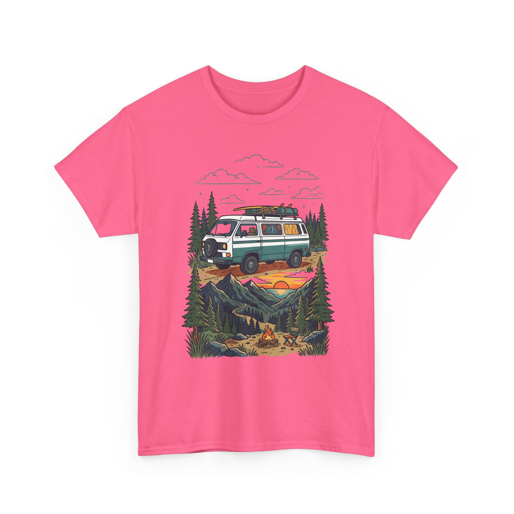 Camper Van Adventure Tee — Retro Van Camping Graphic T-Shirt