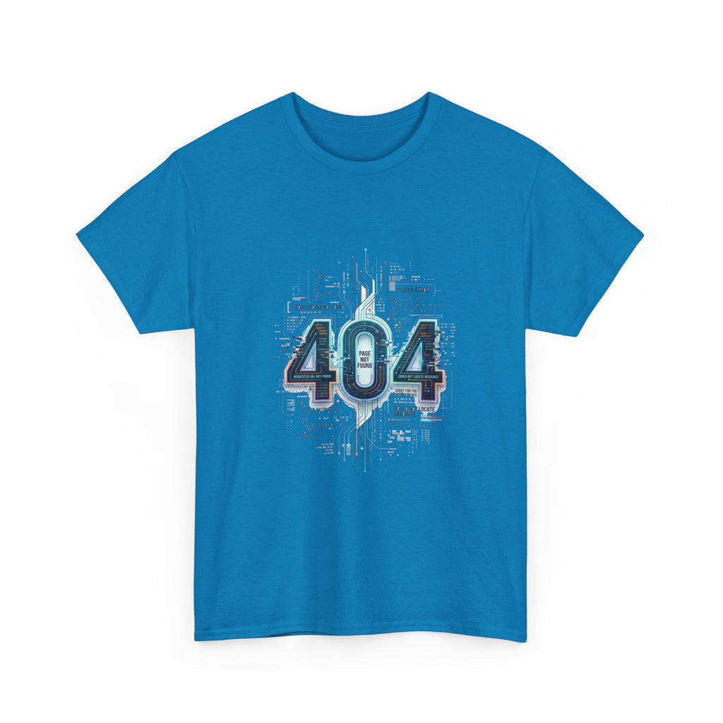 404 Error Tech Graphic Tee — Retro Cyber Glitch Computer Shirt