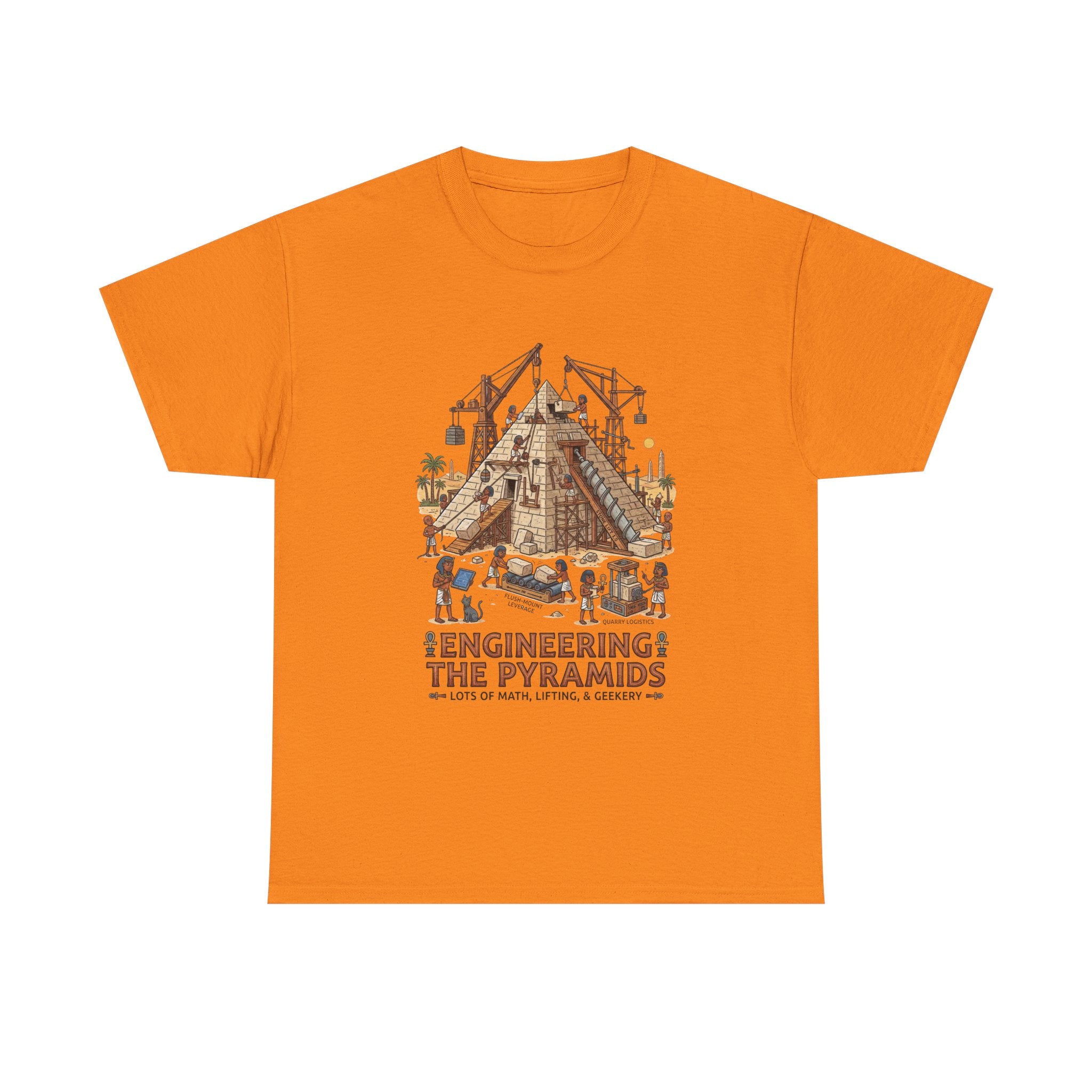 Pyramids Engineering T-Shirt – Vintage Egypt Construction Graphic Tee