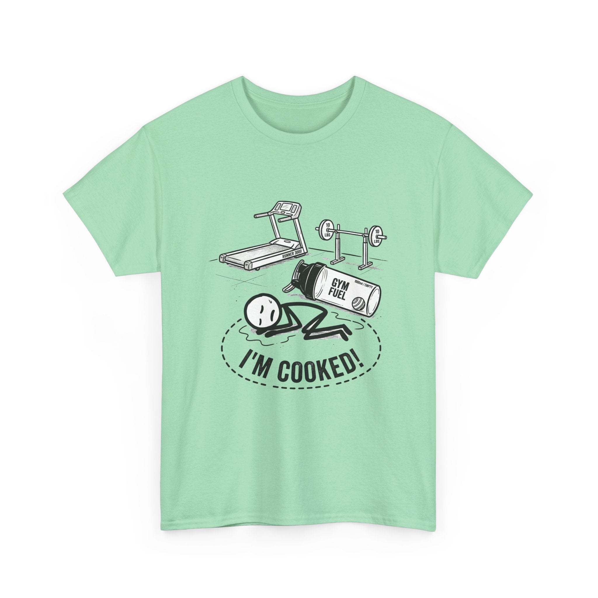 Fitness Humor T‑Shirt — "I'm Cooked!" Workout Exhaustion Tee