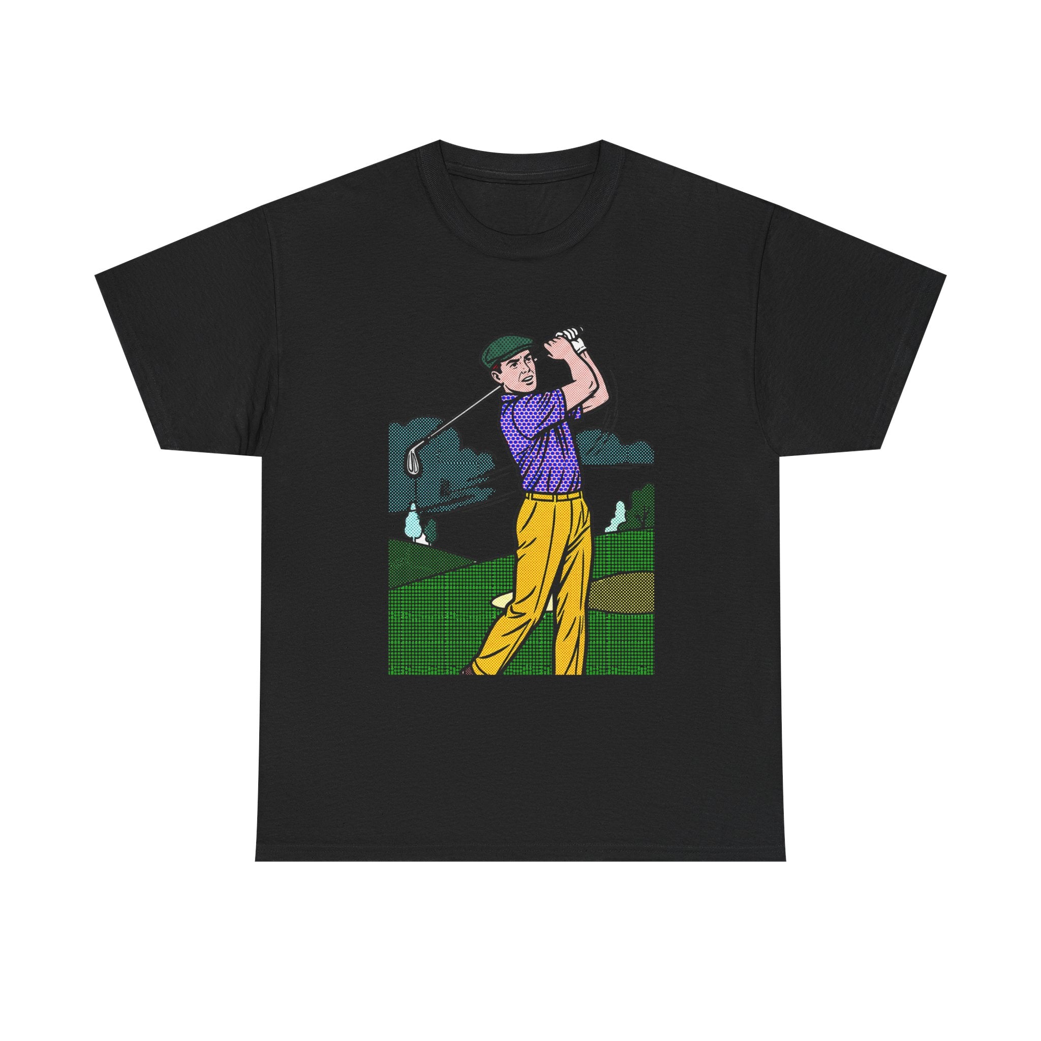 Golf Golfer Illustration T‑Shirt — Vintage Swing Graphic Tee for Golf Lovers