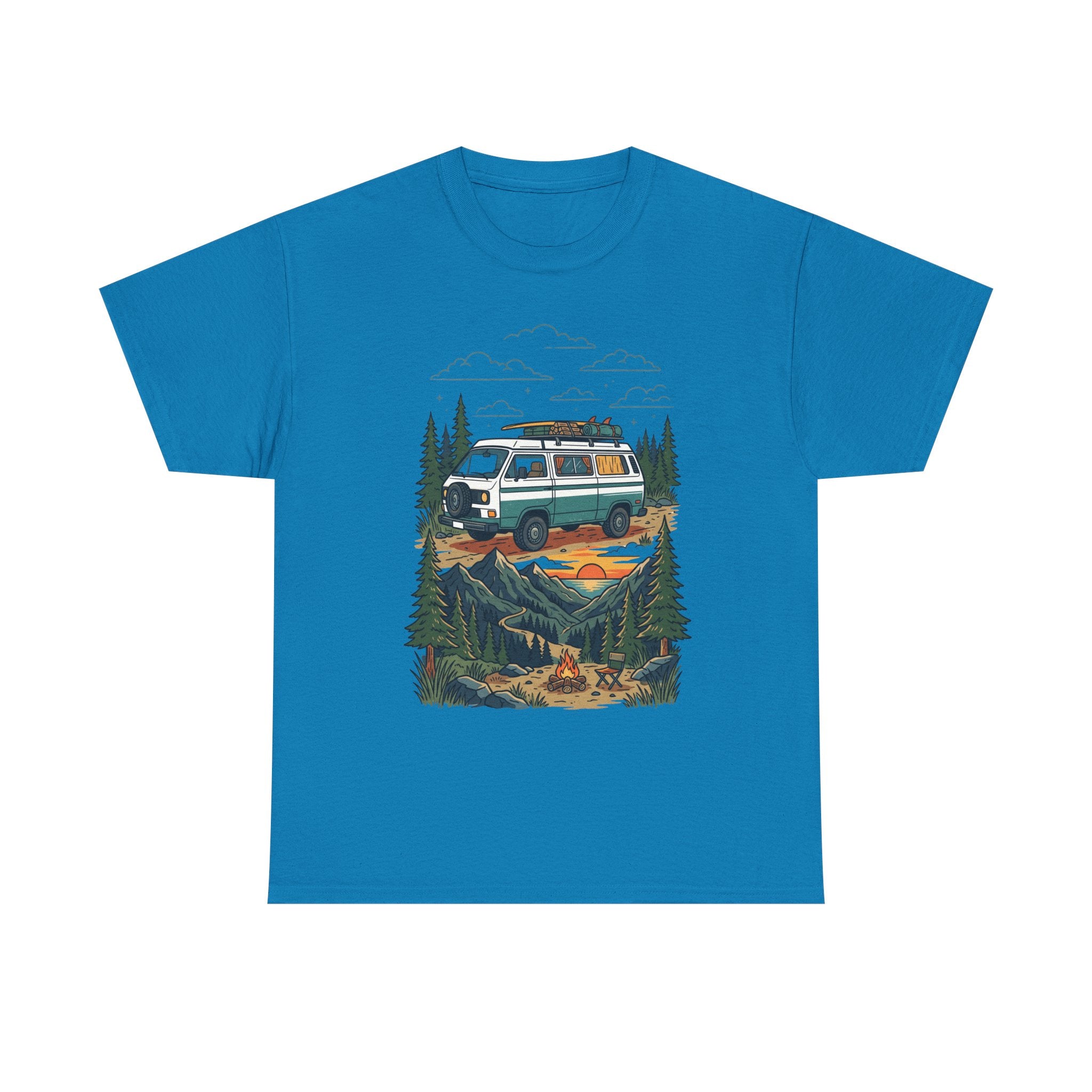 Camper Van Adventure Tee — Retro Van Camping Graphic T-Shirt