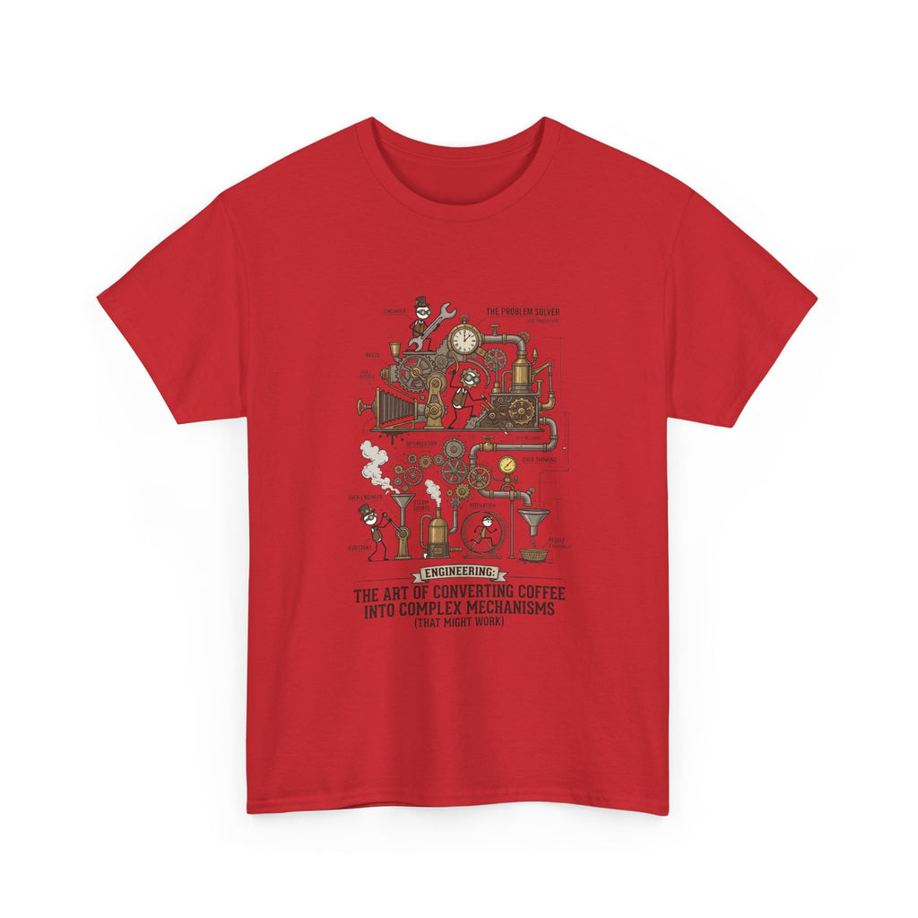 Steampunk Engineering T-Shirt — The Art of Converting Coffee Into Complex Mechanisms Graphic Tee