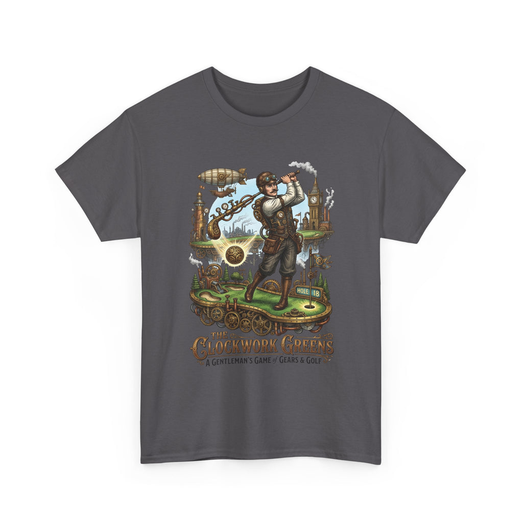 Golf Steampunk T-Shirt — "The Clockwork Greens" Vintage Golfing Design