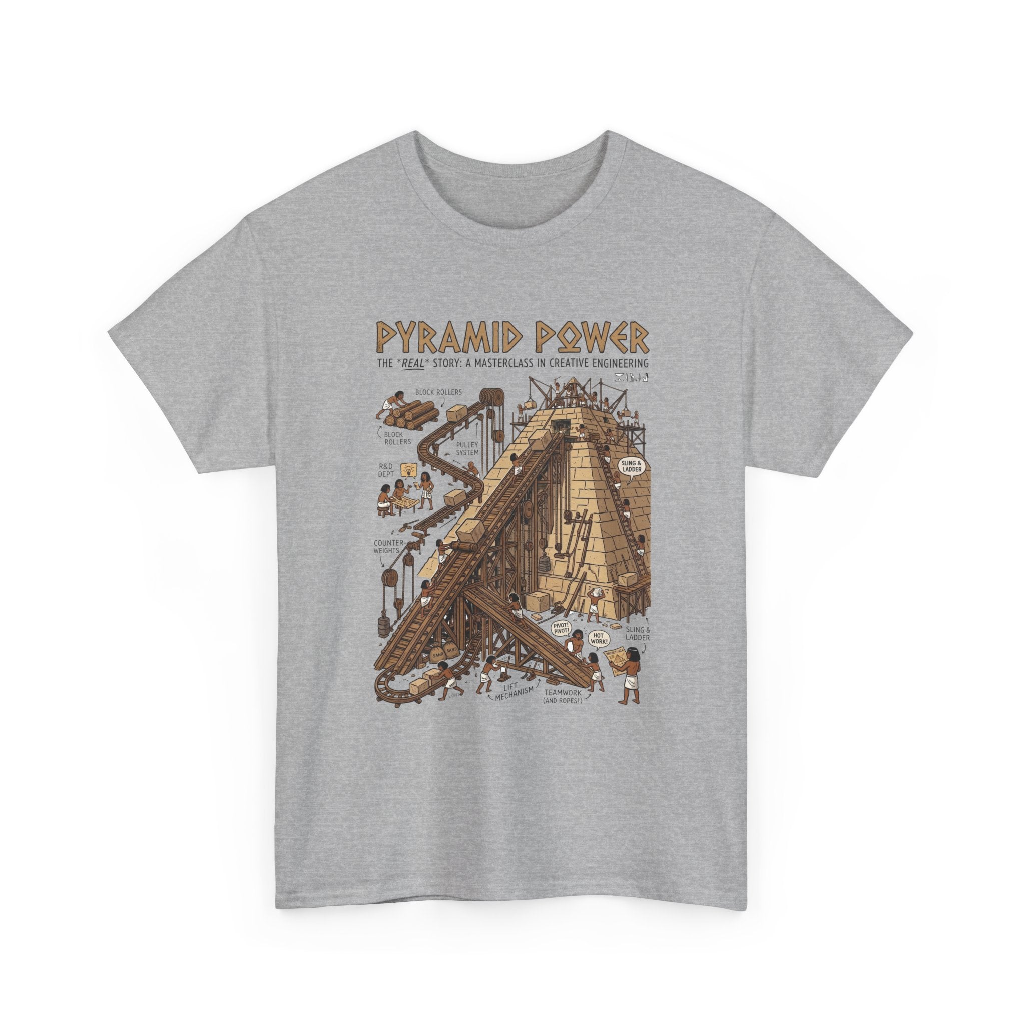 Pyramid Power Tee — Vintage Egyptian Pyramid Diagram Graphic T‑Shirt