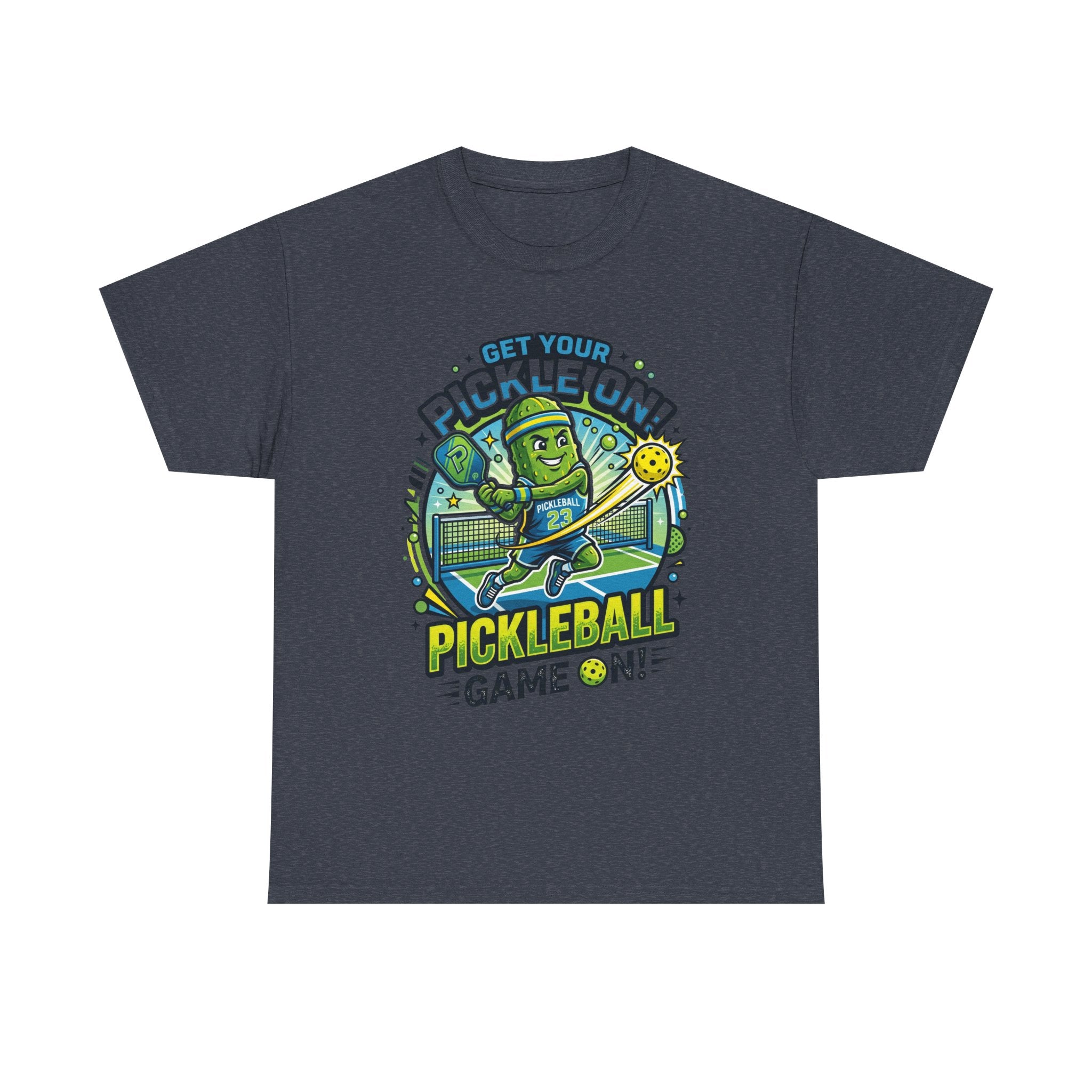 Pickleball Tee - "Get Your Pickle On!" Fun Pickle Character Game On Shirt
