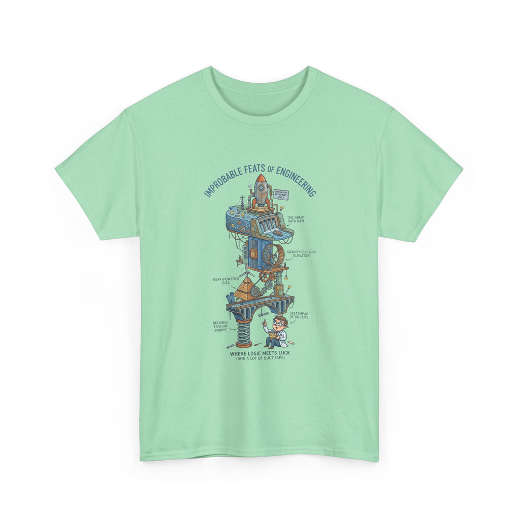 Engineering Feats T‑Shirt — Engineering Diagram Tee