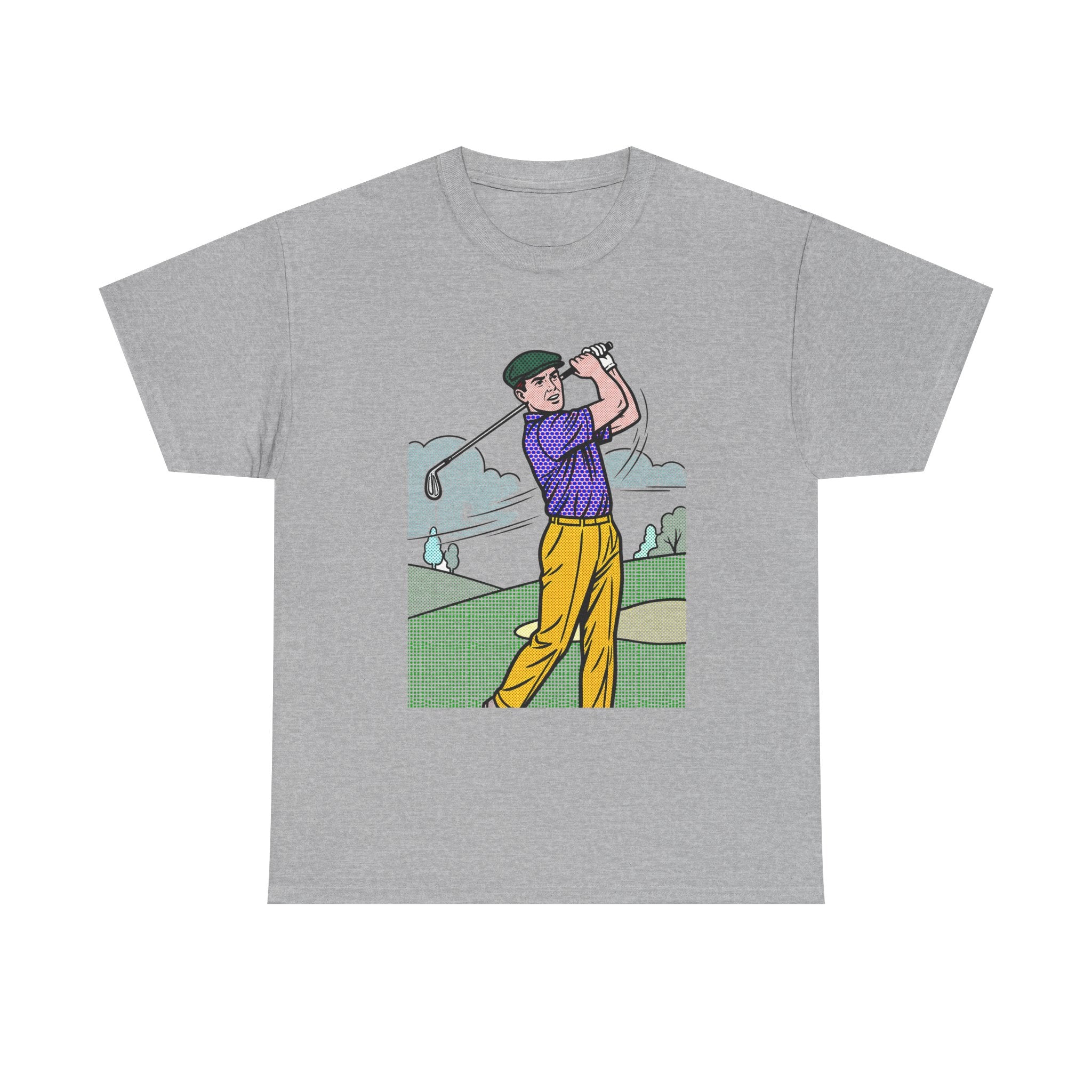 Golf Golfer Illustration T‑Shirt — Vintage Swing Graphic Tee for Golf Lovers