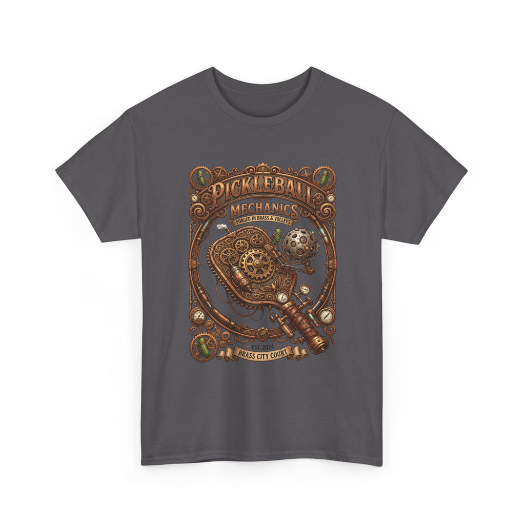 Pickleball Mechanics T-Shirt — Vintage Steampunk Paddle Design
