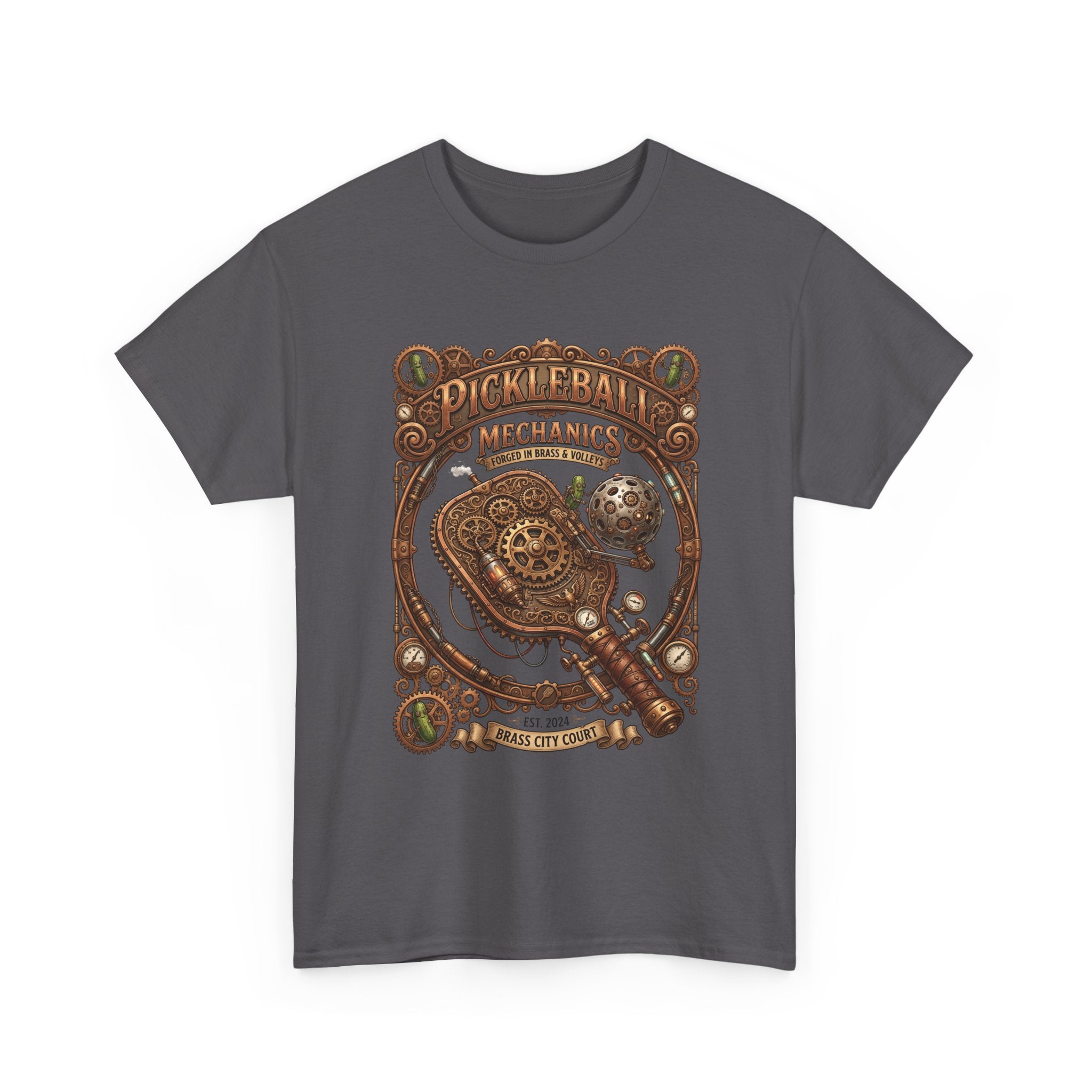 Pickleball Mechanics T-Shirt — Vintage Steampunk Paddle Design