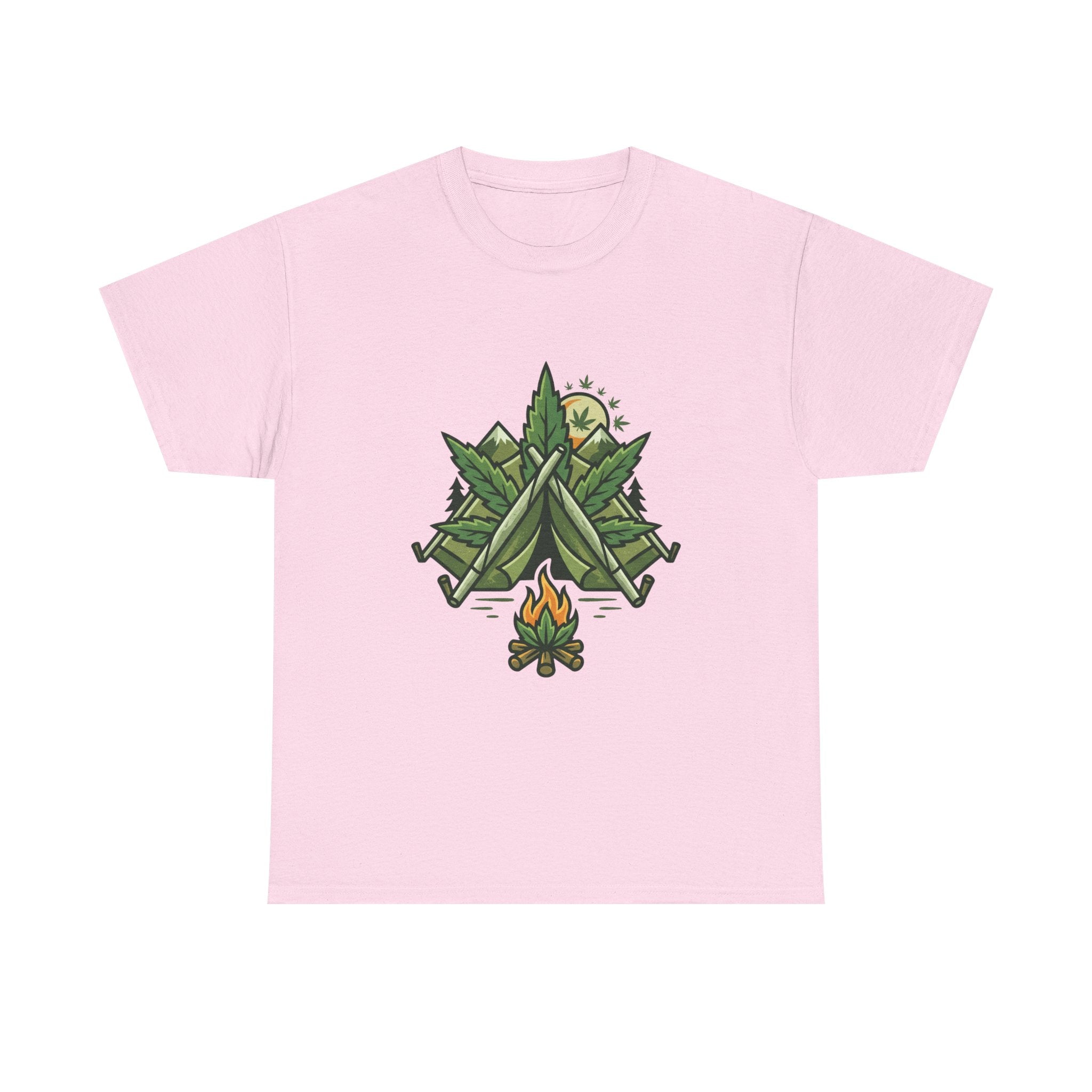Camping Tent & Campfire T-Shirt — Outdoor Adventure Nature Tee