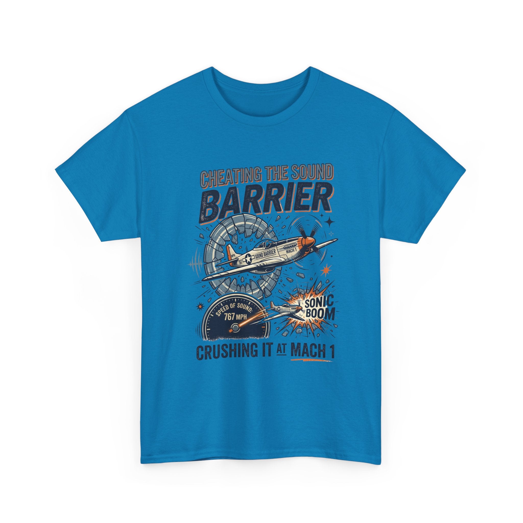 Cheating the Sound Barrier Aviation T-Shirt – "Crushing It at Mach 1" Pilot Tee
