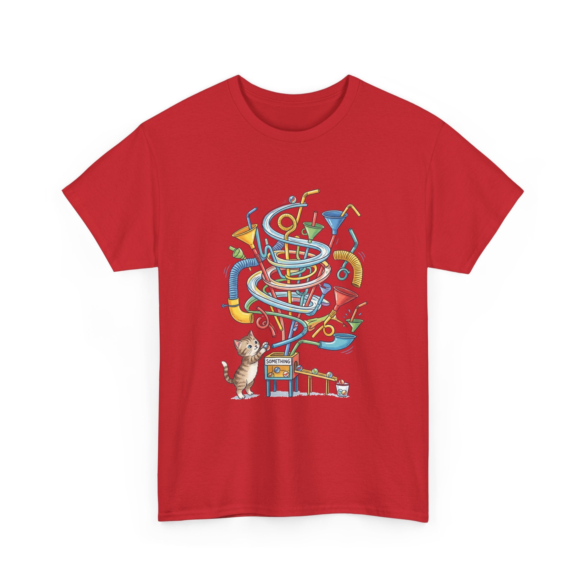 Music Cat T-Shirt — Whimsical Cat Playing Colorful Instruments Tee