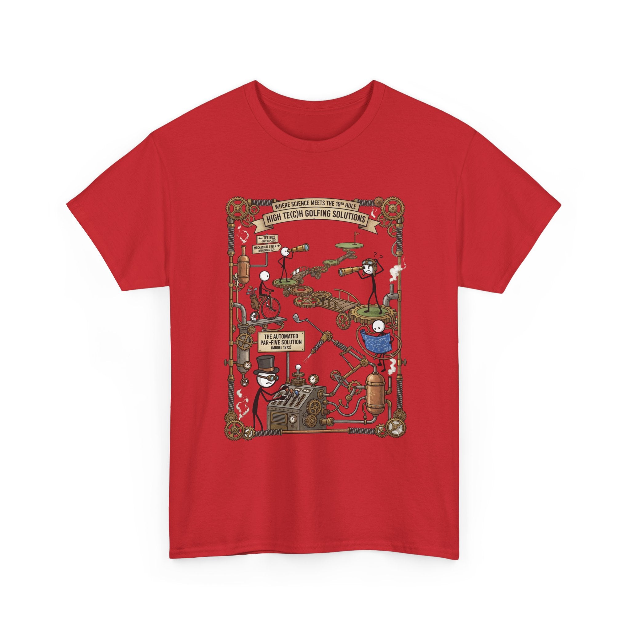 Steampunk Golf — ‘How To Make Par’ Vintage Contraption T-Shirt