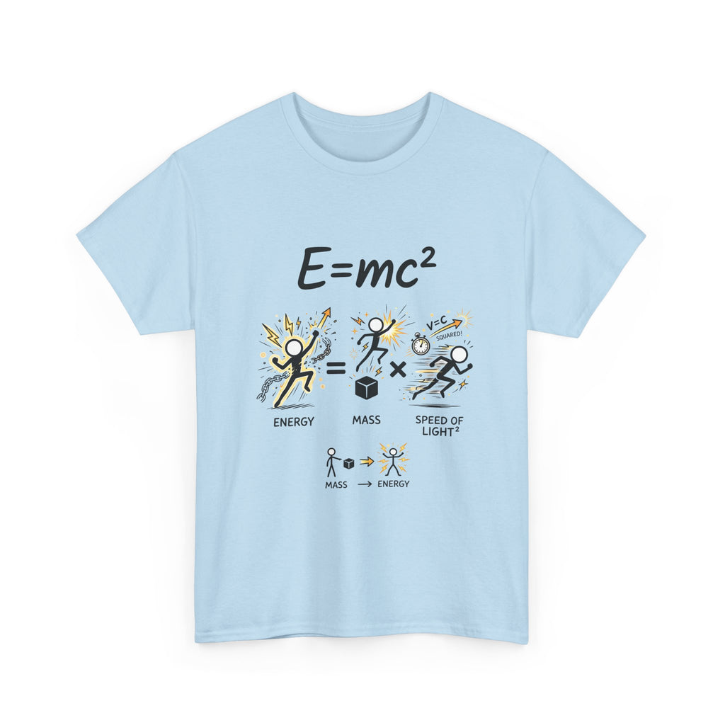 E=mc Illustrated Science T-Shirt — Funny Energy Mass Speed of Light Tee