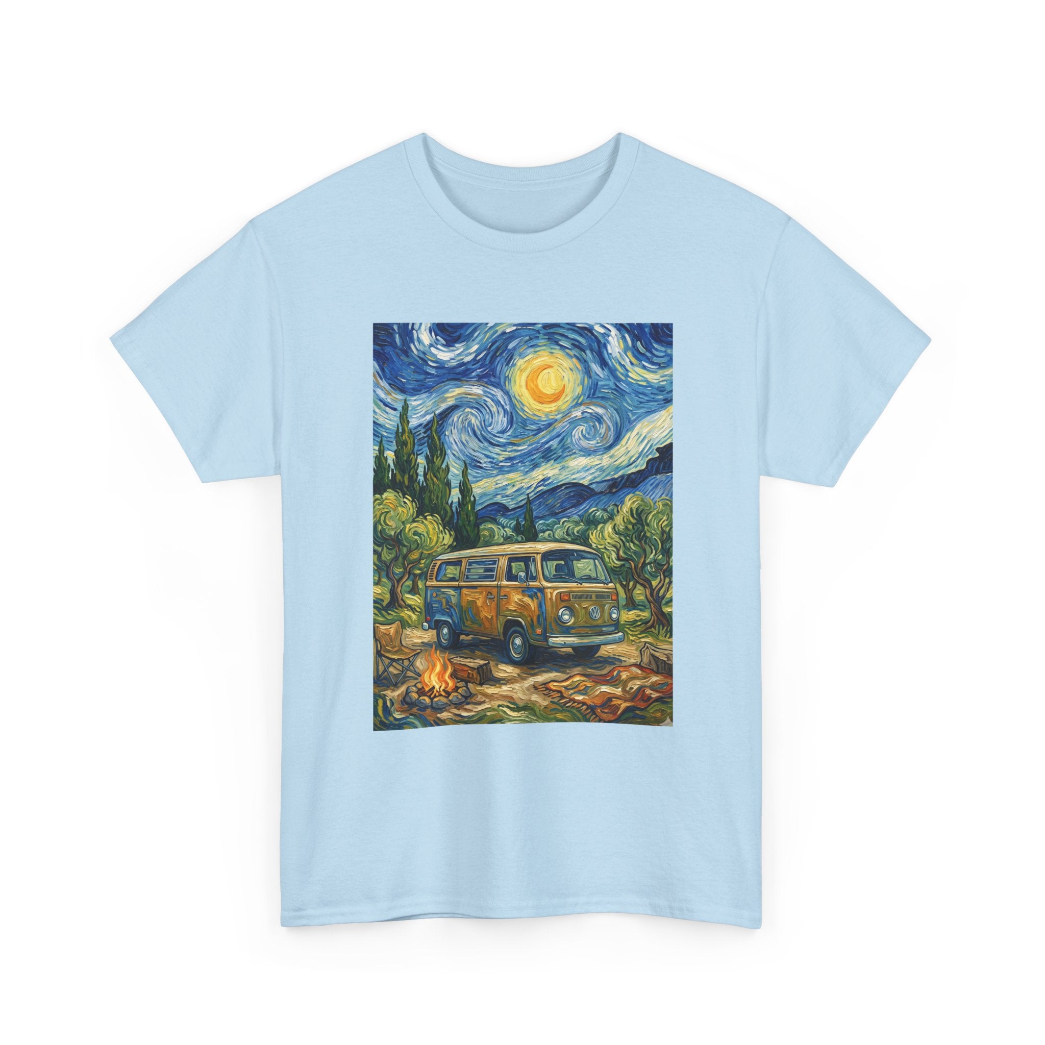 Van Gogh Night Van T-Shirt — Vintage Camper Starry Sky Tee