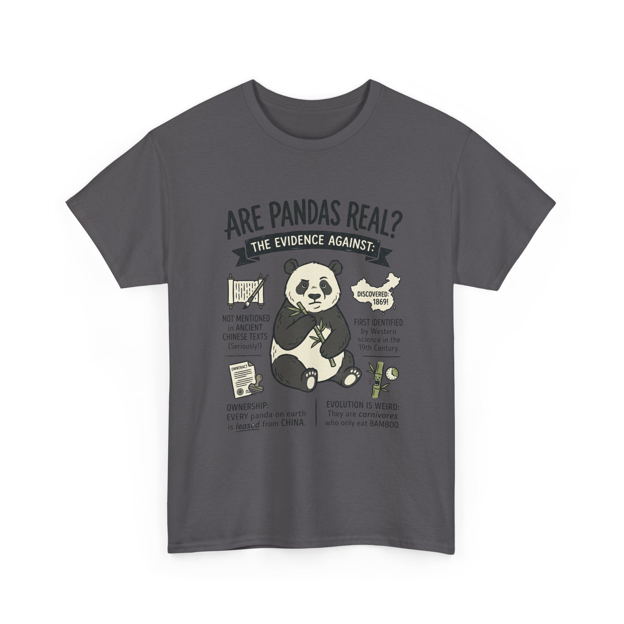 Are Pandas Real? Graphic Tee — Funny Panda Infographic T-Shirt
