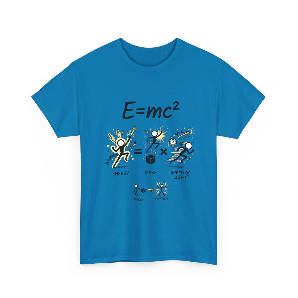 E=mc Illustrated Science T-Shirt — Funny Energy Mass Speed of Light Tee