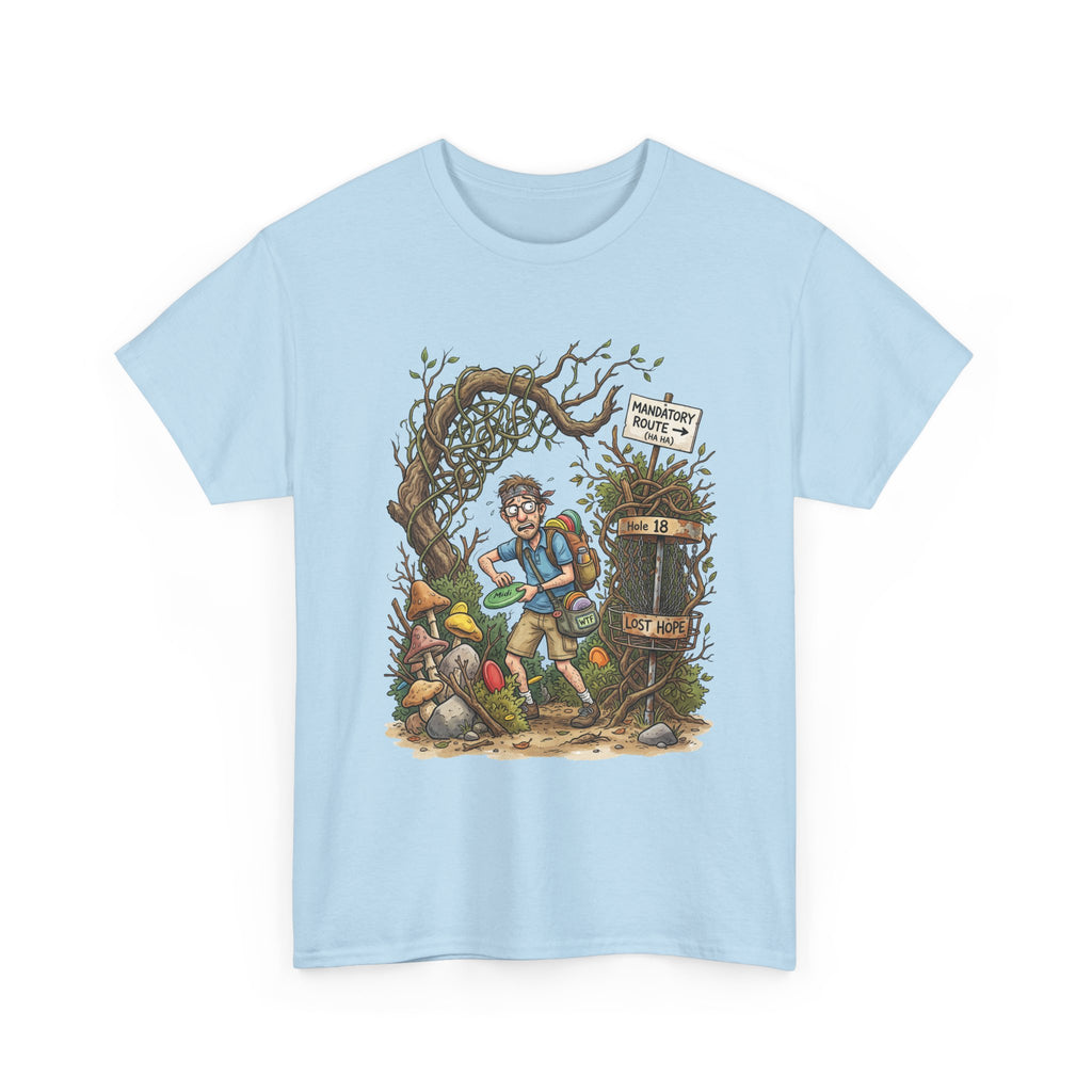 Disc Golf Graphic Tee — "Lost But Loving It" Outdoor Adventure T-Shirt