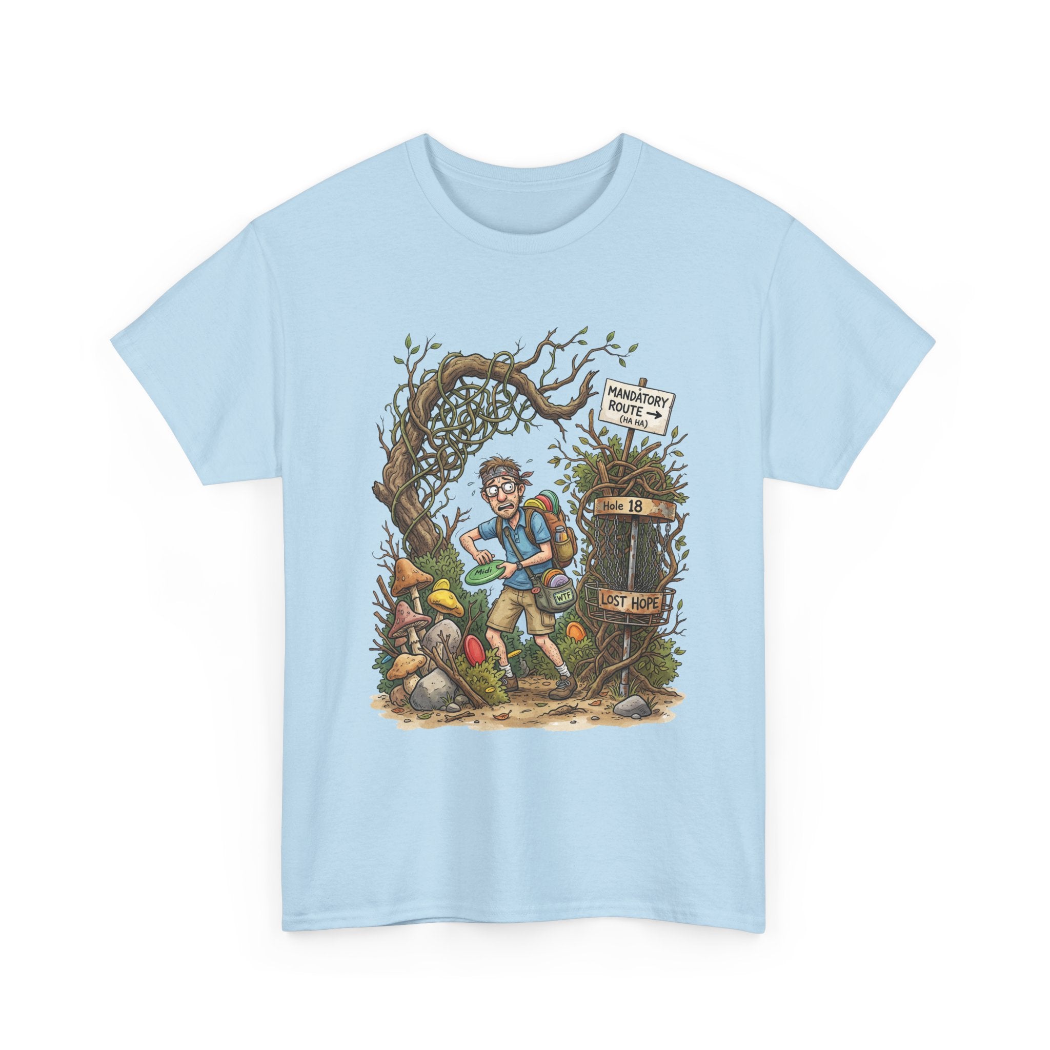 Disc Golf Graphic Tee — "Lost But Loving It" Outdoor Adventure T-Shirt
