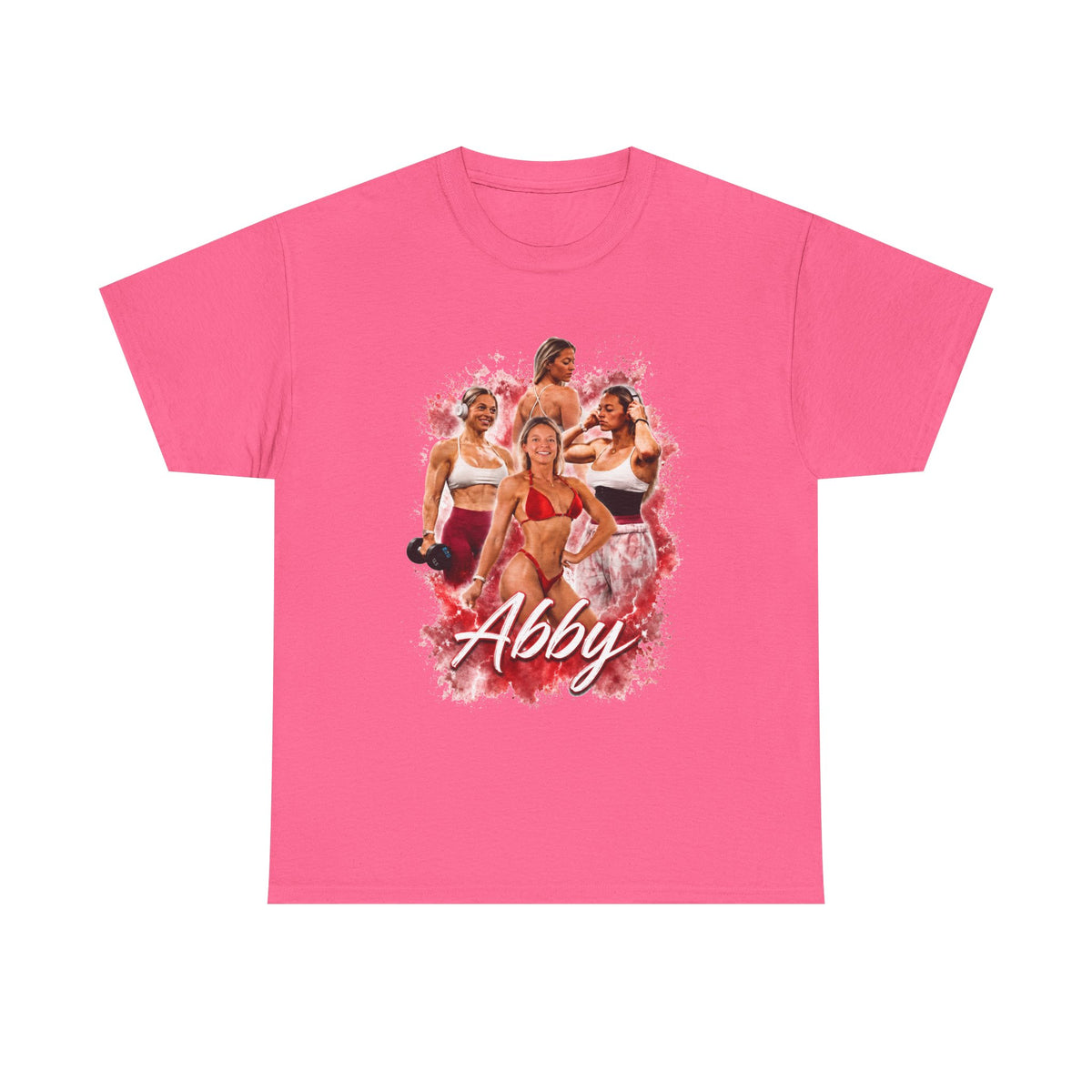 Abby Fitness Crew T-Shirt — Women's Workout Retro Photo Design
