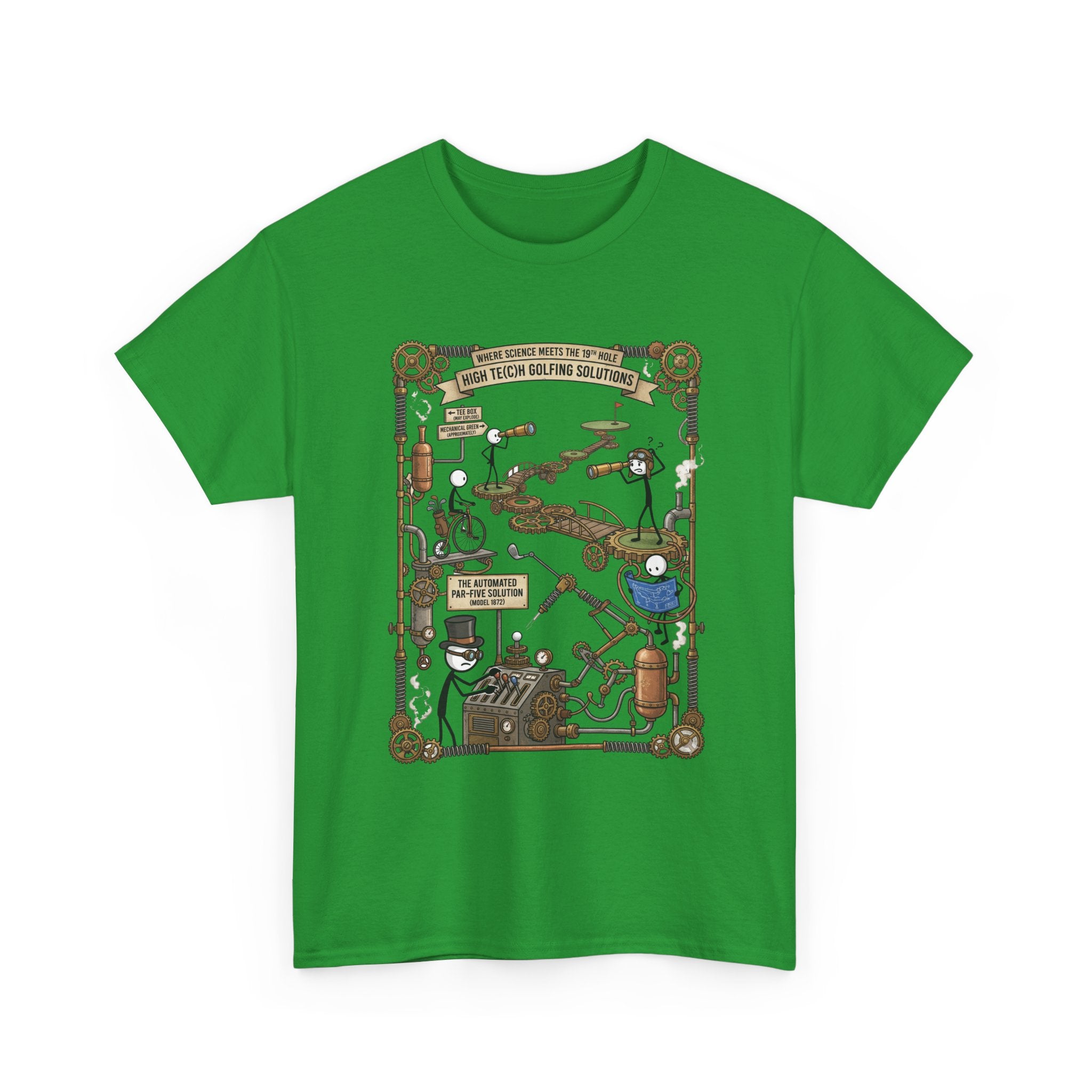 Steampunk Golf — ‘How To Make Par’ Vintage Contraption T-Shirt