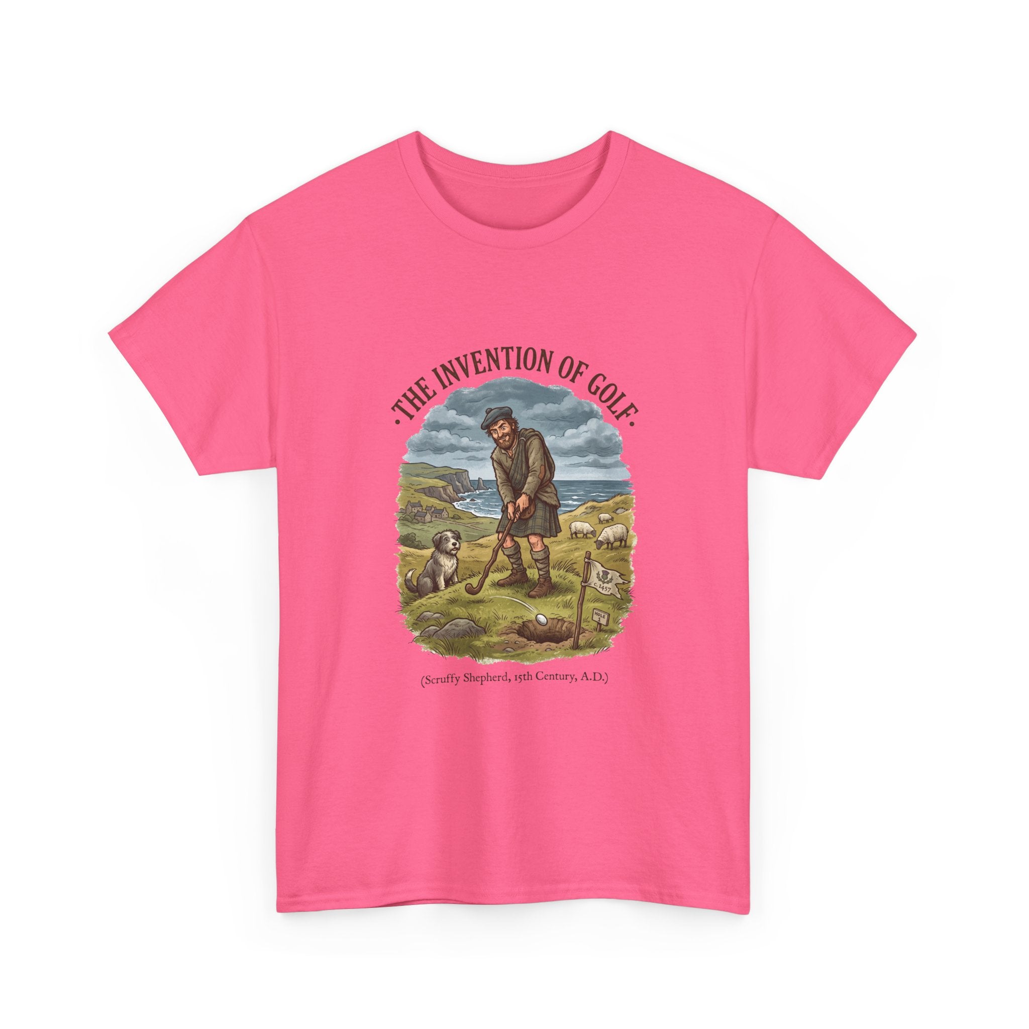 The Invention of Golf T-Shirt — Vintage Golfer Illustration Tee