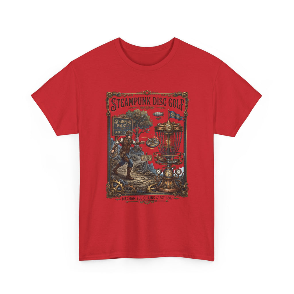 Steampunk Disc Golf T-Shirt — Vintage Victorian Disc Golf Poster Tee