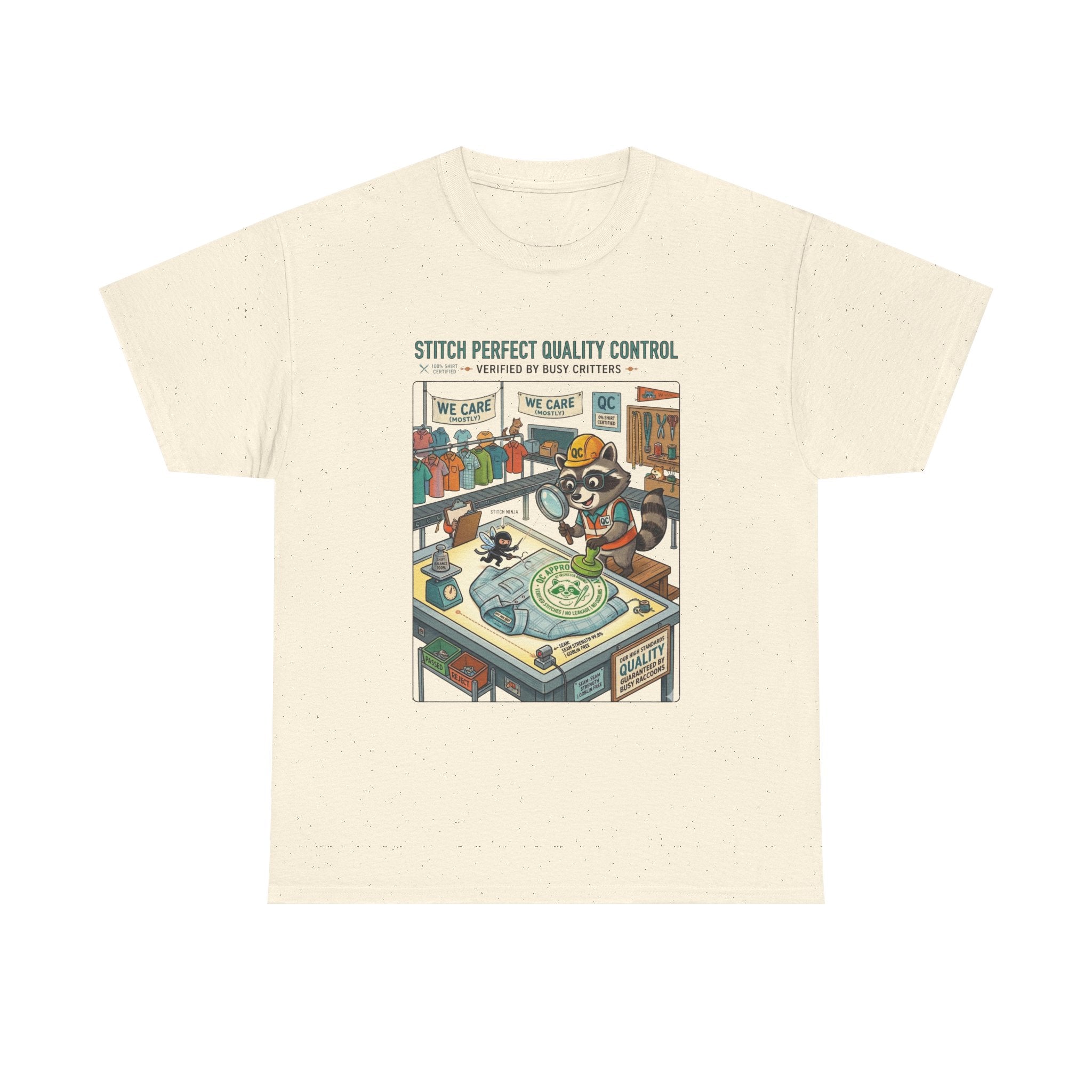 Quality Control Sewing Shirt — "Stitch Perfect" Tailor Cartoon Tee