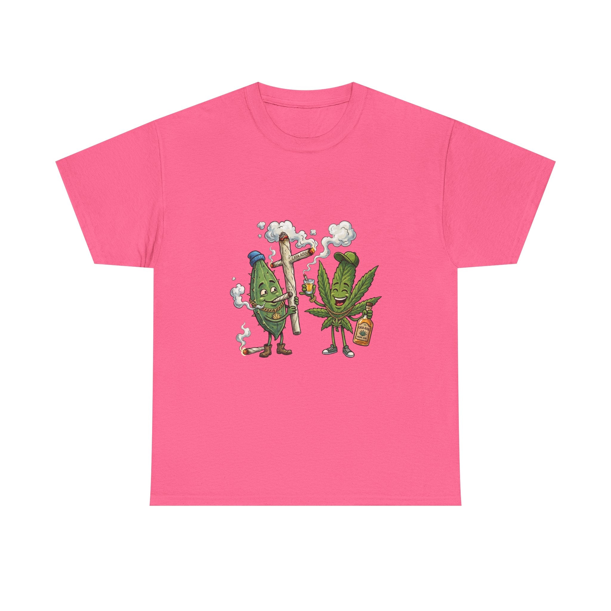 1 Tequila & Cannabis Buds Cartoon Tee — Funny Smoking Weed Plant Graphic T-Shirt