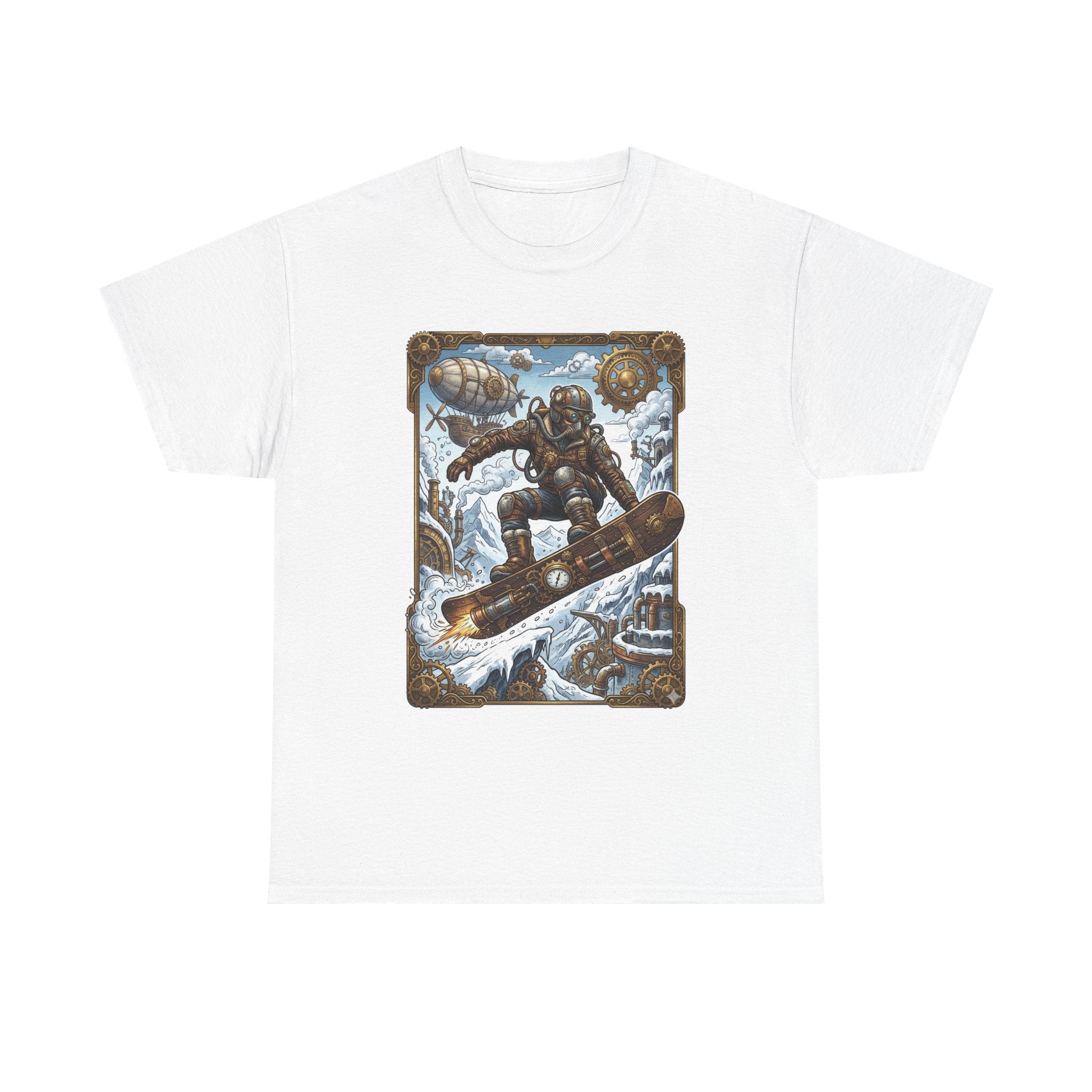 Steampunk Snowboarder Tee — Vintage Deep-Sea Snowboarding Graphic Shirt