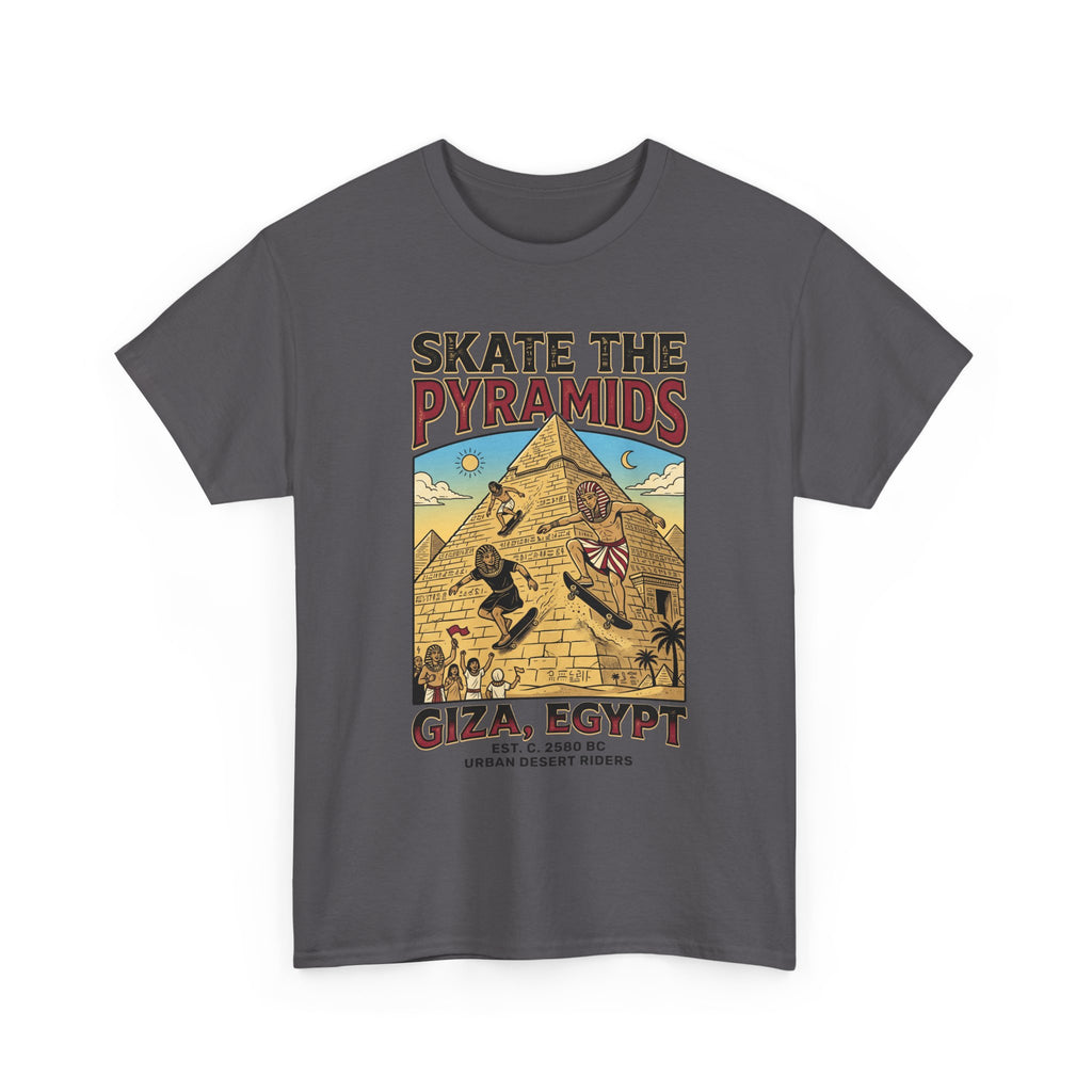 Skate The Pyramids Tee — Giza Egypt Skateboarding Graphic T-Shirt
