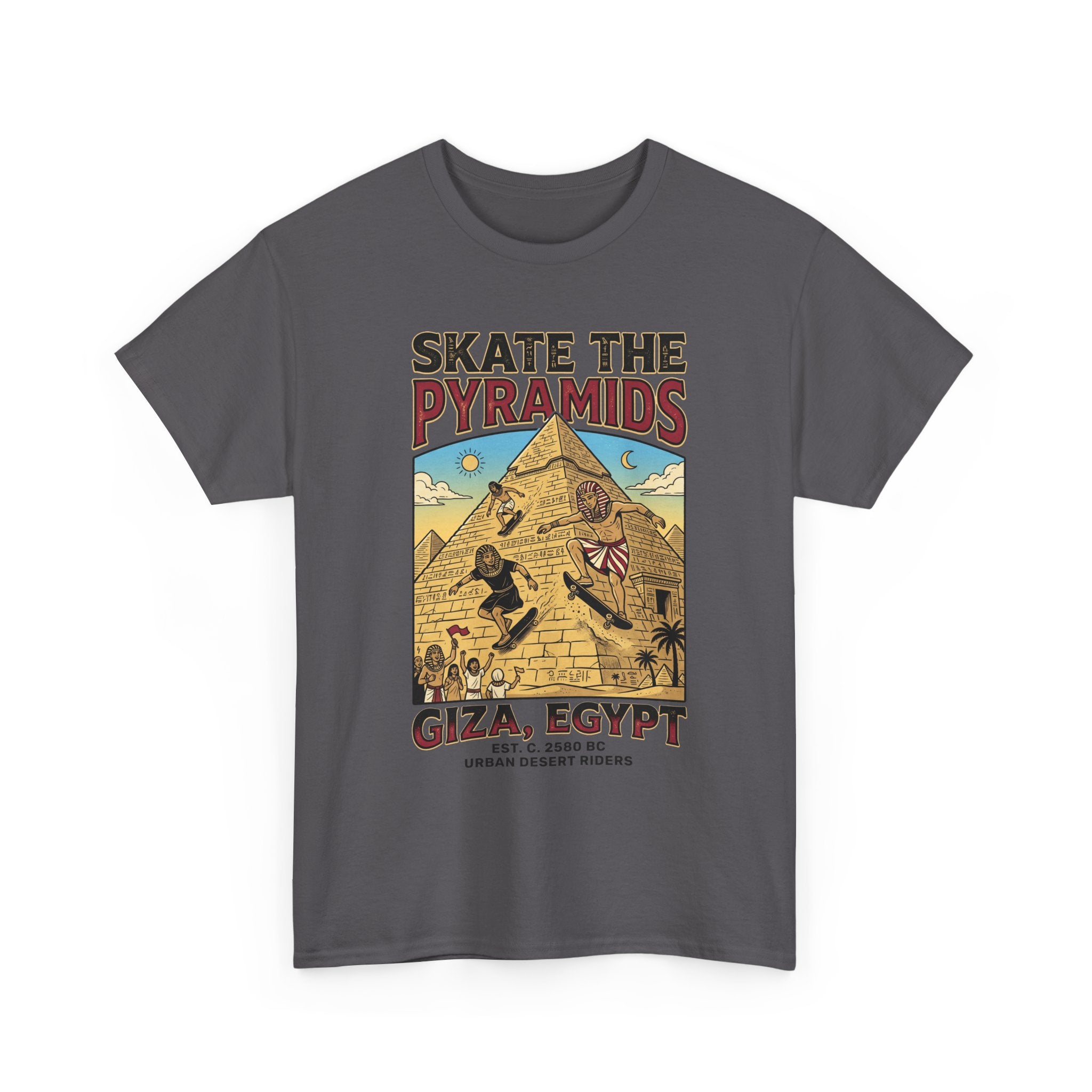 Skate The Pyramids Tee — Giza Egypt Skateboarding Graphic T-Shirt