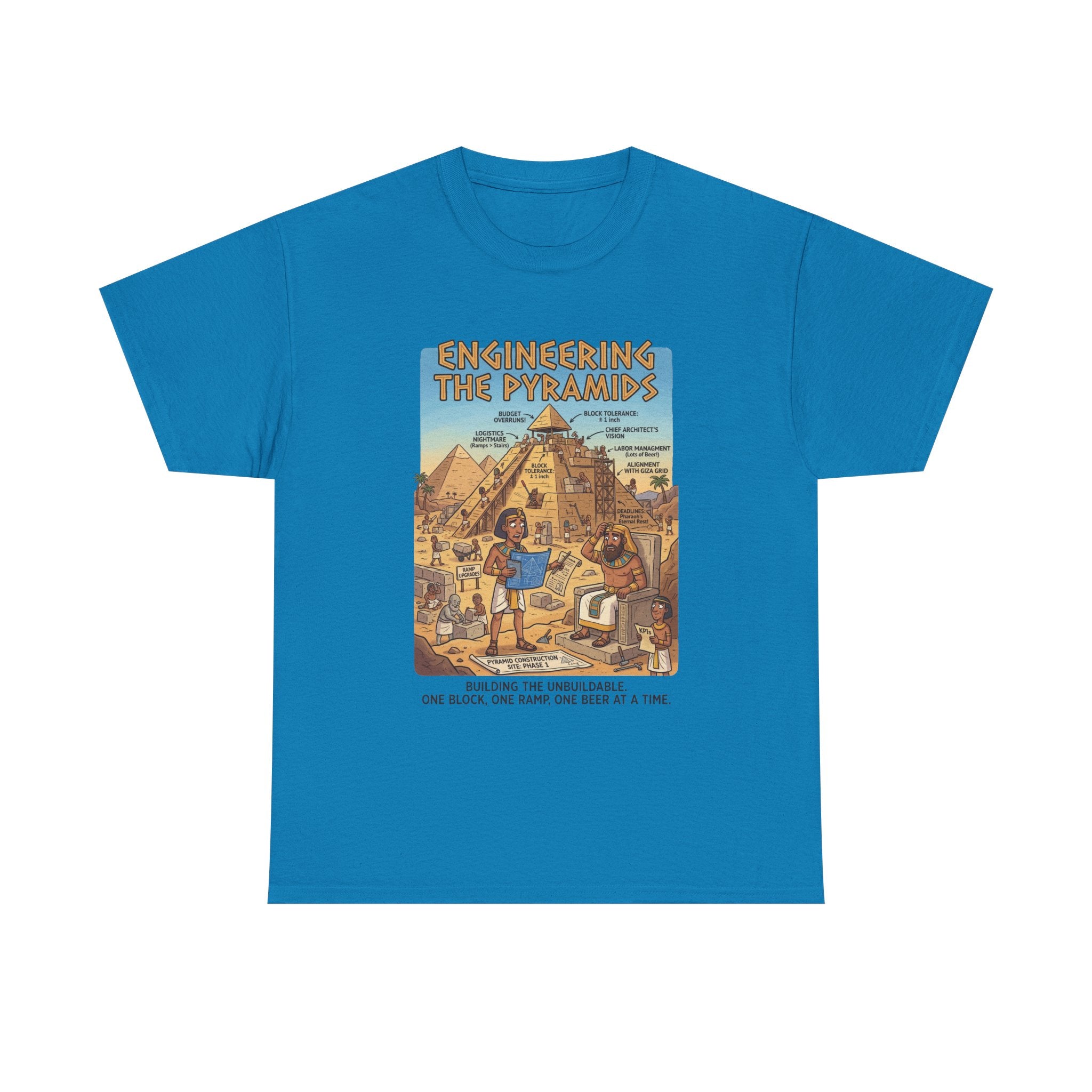 T-Shirt — "Engineering the Pyramids" Vintage Egypt Graphic Tee