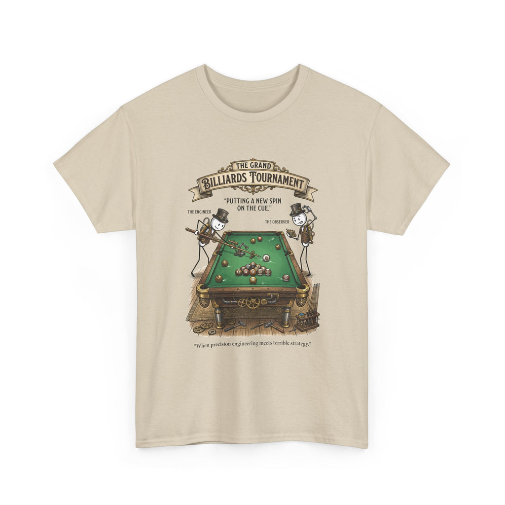 Billiards Tournament T-Shirt — Vintage Pool Table Graphic Tee