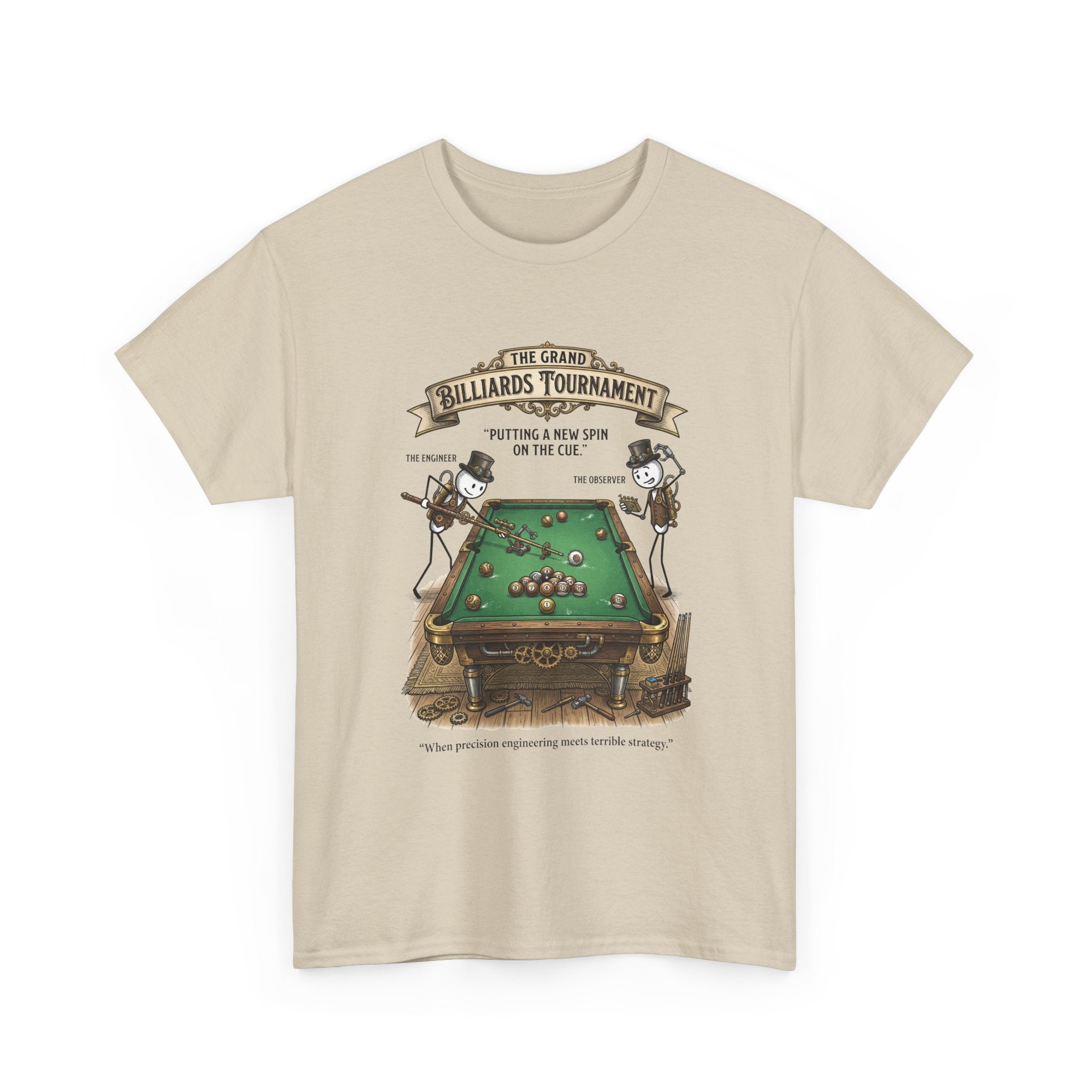 Billiards Tournament T-Shirt — Vintage Pool Table Graphic Tee