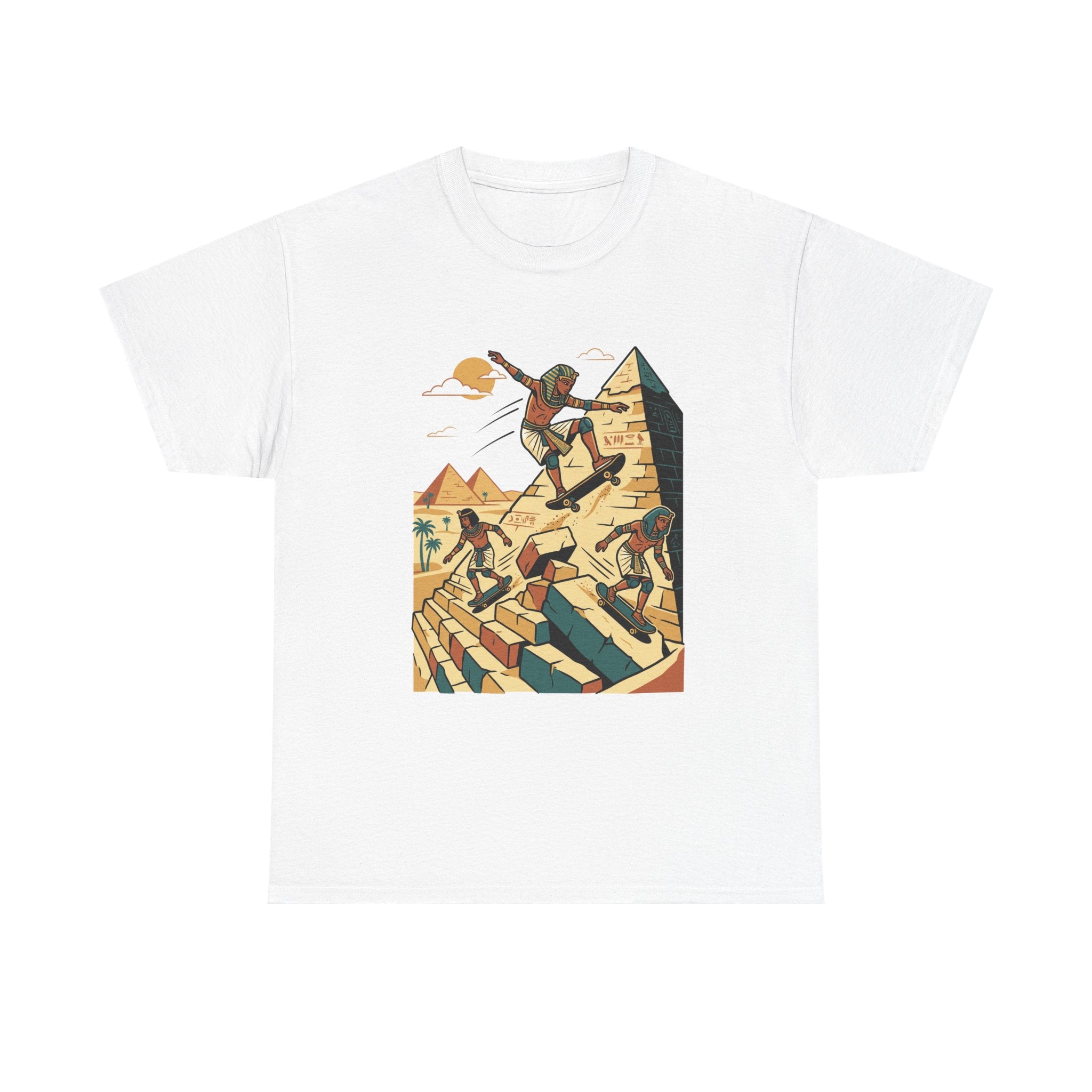 Pyramid Skateboarding Tee — Vintage Egyptian Skateboard Graphic T-Shirt
