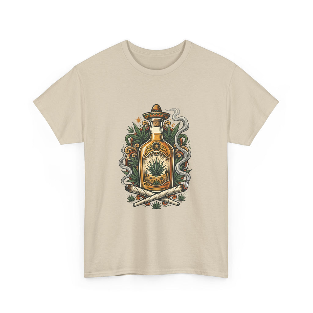 Tequila Bottle Graphic Tee — Agave Spirit Illustration T-Shirt