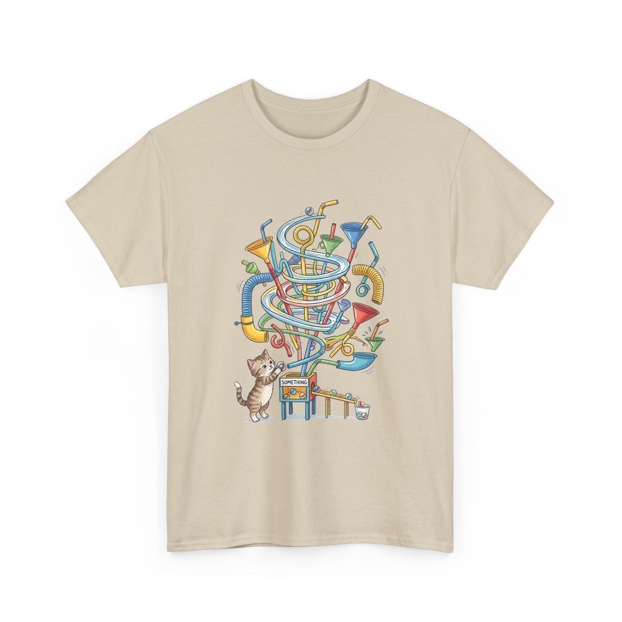 Music Cat T-Shirt — Whimsical Cat Playing Colorful Instruments Tee