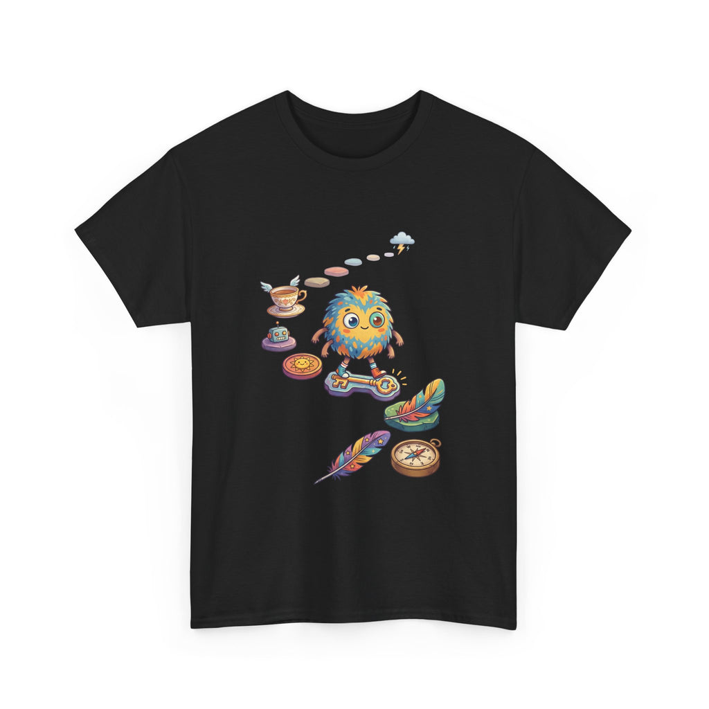 T-Shirt — Whimsical Cosmic Creature with Ritual Objects Graphic Tee