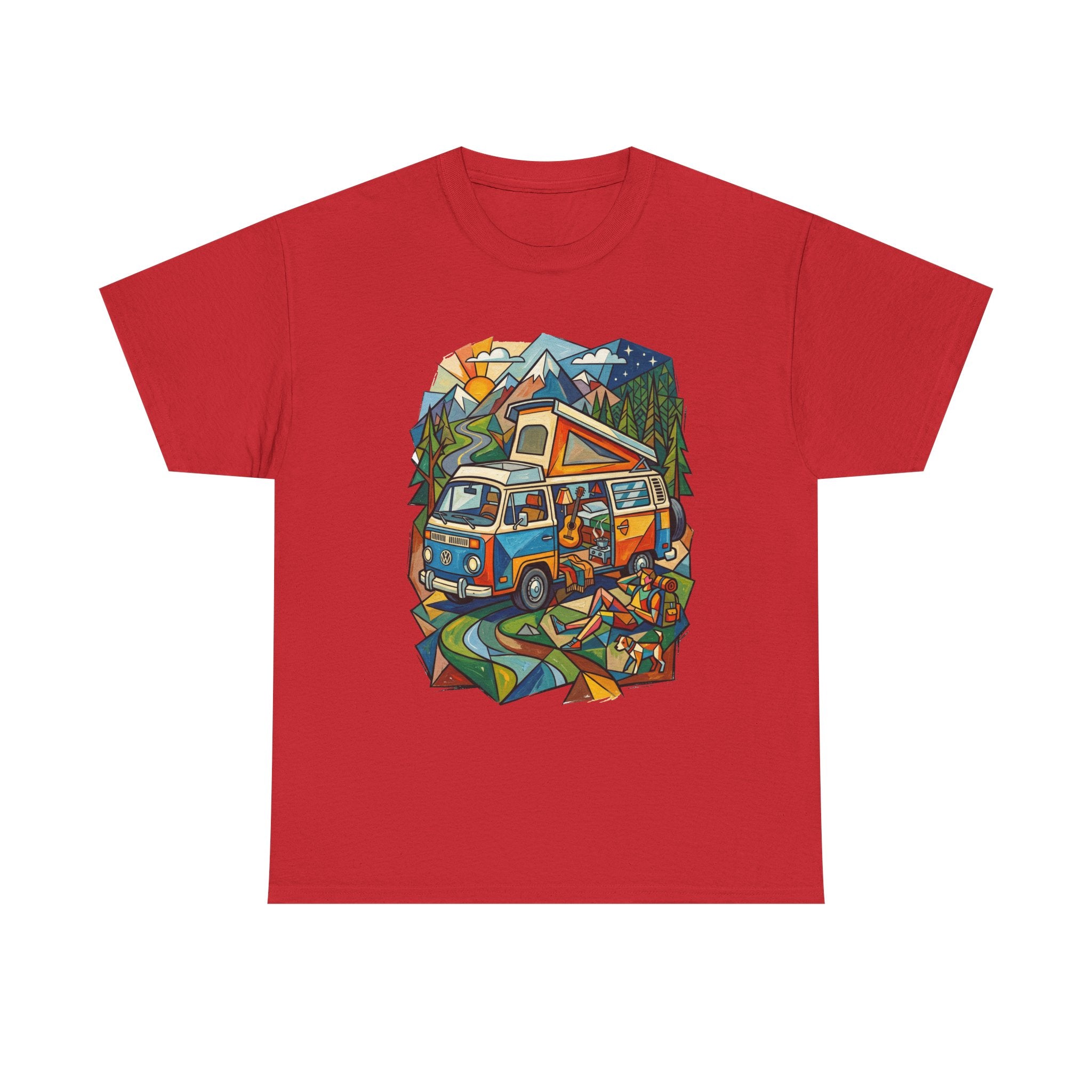 Van Life Camper Van T-Shirt – Retro Mountain Adventure Tee