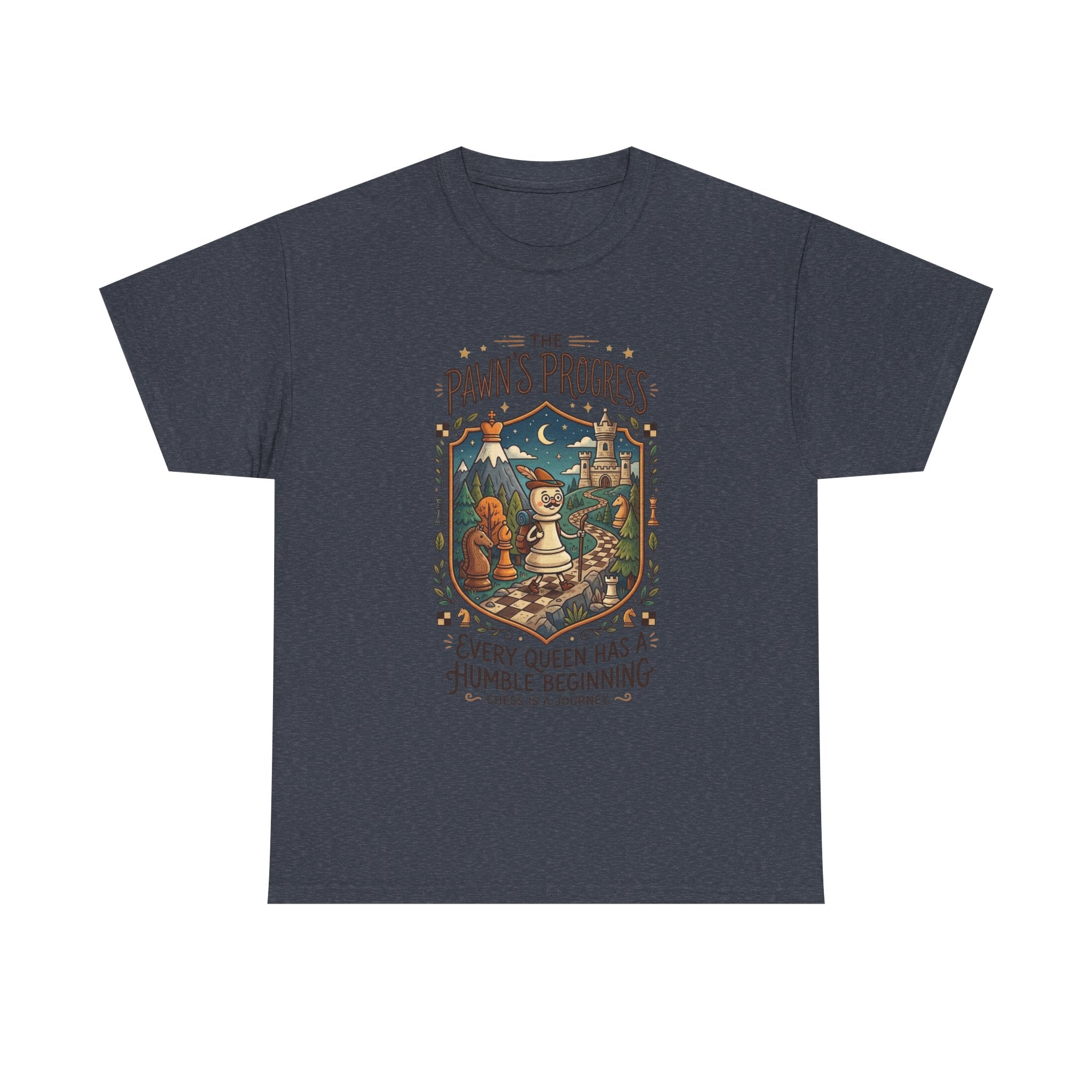 Chess 'The Pawn's Progress' T-Shirt — "Every Queen Has a Humble Beginning" Vintage Style Tee