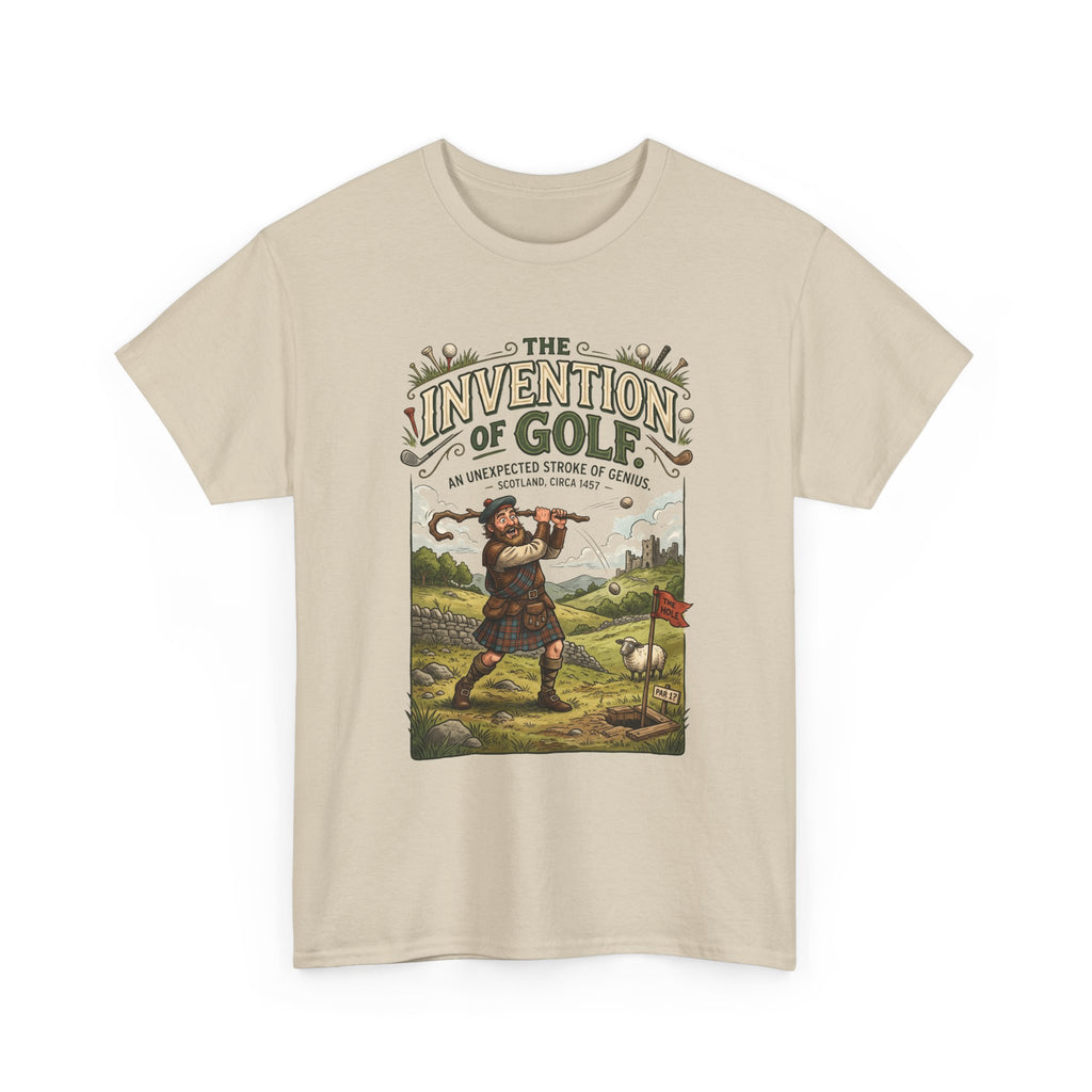 Golf Tee — 'The Invention of Golf' Vintage Golfing Graphic Shirt
