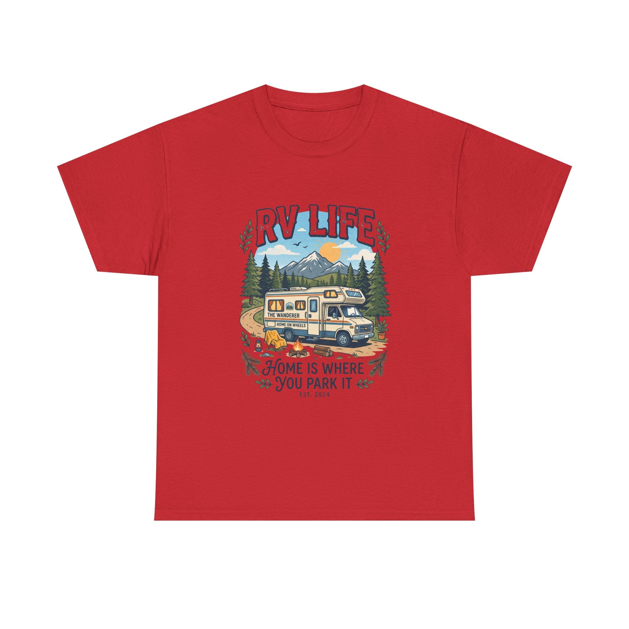 RV Life T-Shirt – “Home Is Where You Park It” Camper Tee for RVing & Outdoor Lovers