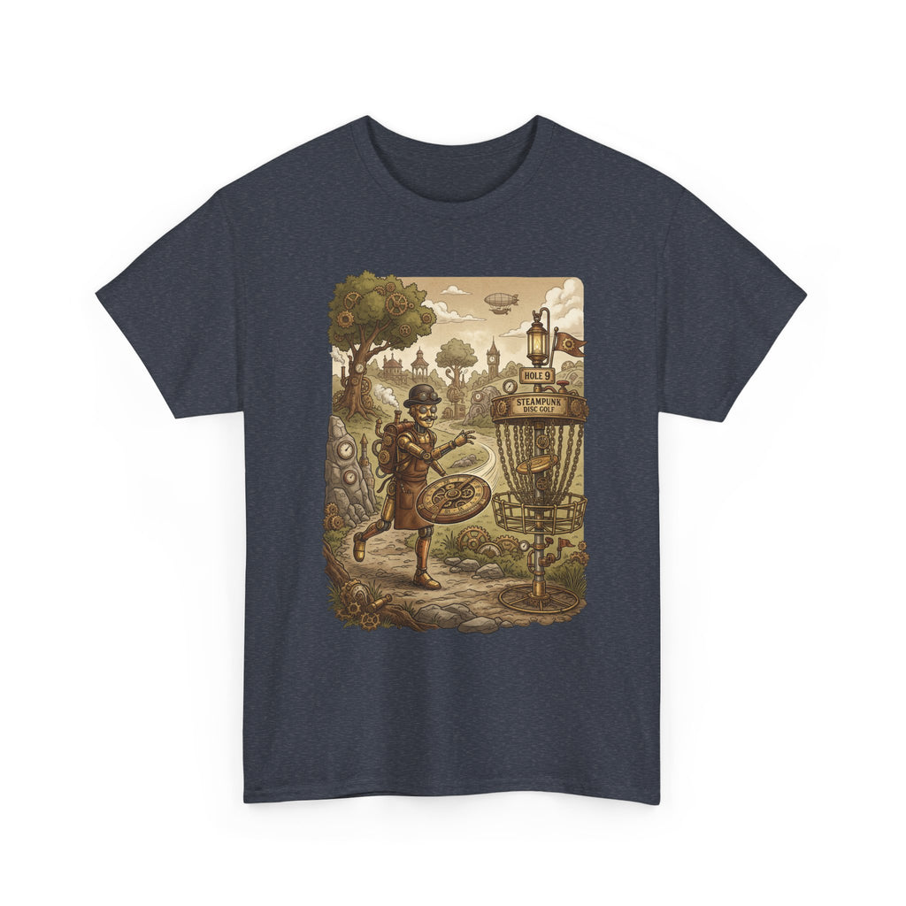 Steampunk Disc Golf Adventure Tee — Vintage Woodland Basket Design