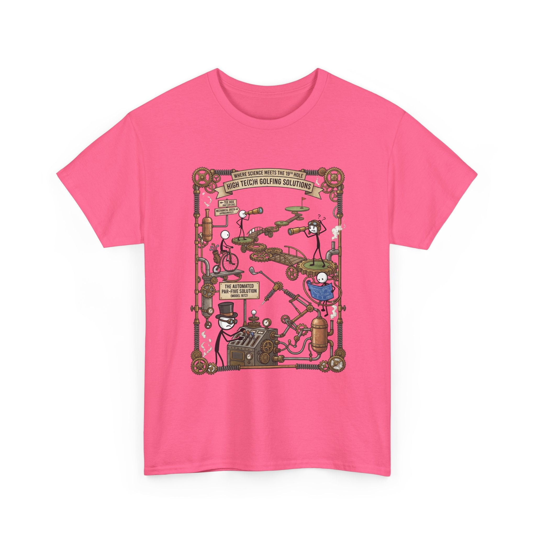 Steampunk Golf — ‘How To Make Par’ Vintage Contraption T-Shirt