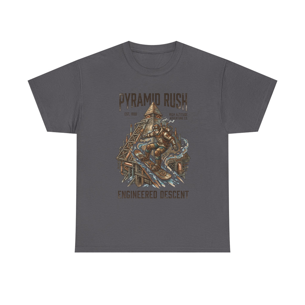 Steampunk Snowboard Pyramid Adventure T-Shirt — Fantasy Explorer Graphic Tee